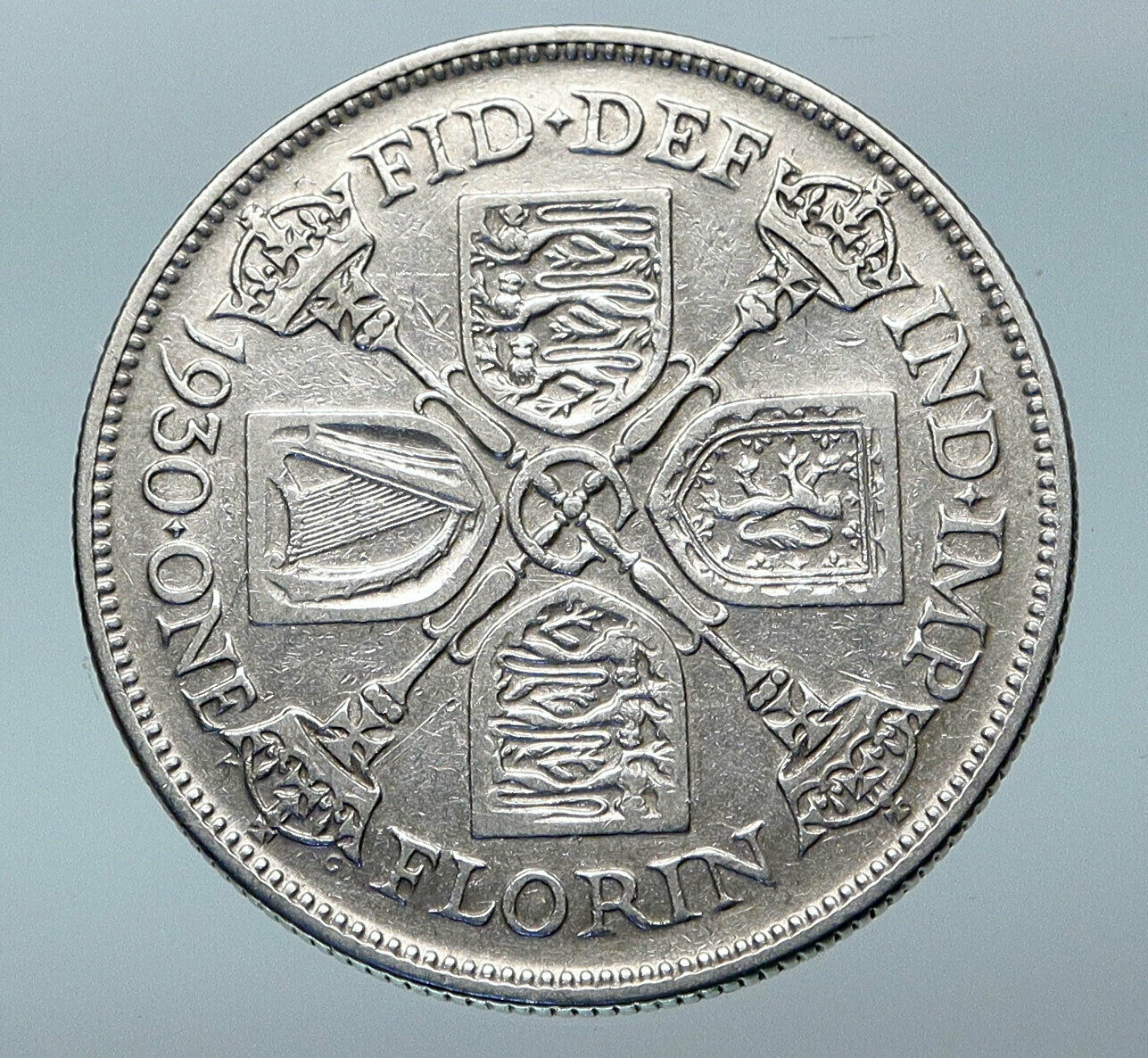 1930 United Kingdom Great Britain GEORGE V Silver Florin 2 Shillings Coin i85281