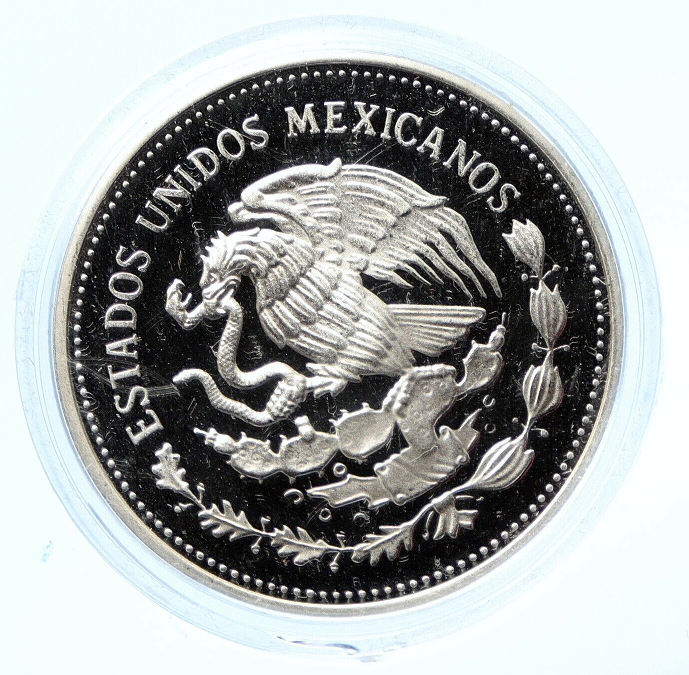 1985 MEXICO FIFA World Cup 1986 Football Soccer OLD Proof Silver 100 Coin i96064