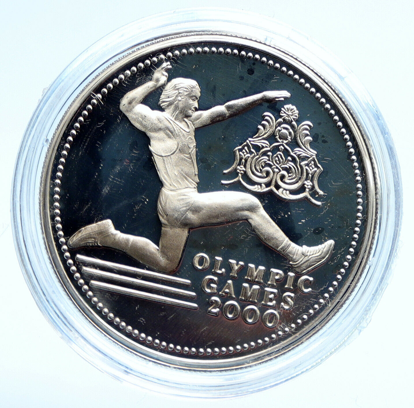 1998 TURKEY Olympic Games of 2000 LONG JUMPER Proof Silver 3 Million Lira i96067