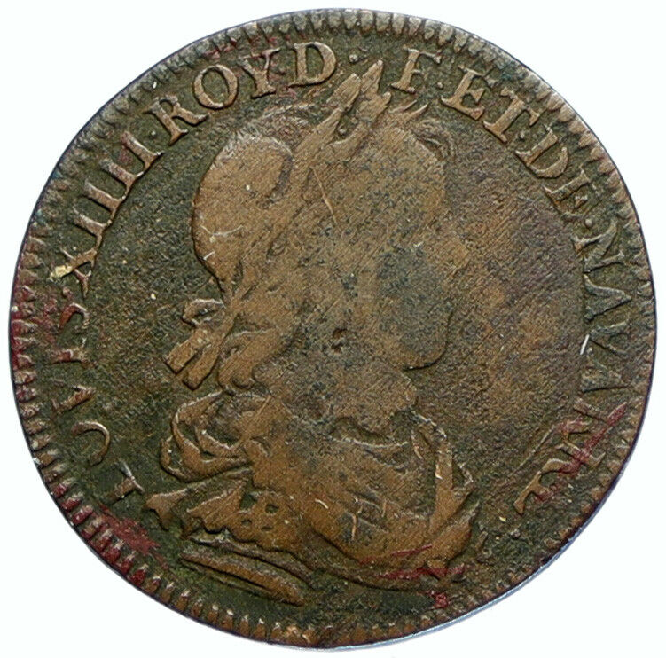 1654 FRANCE King LOUIS XIV Council of the King LOVIS Type French Medal i98373