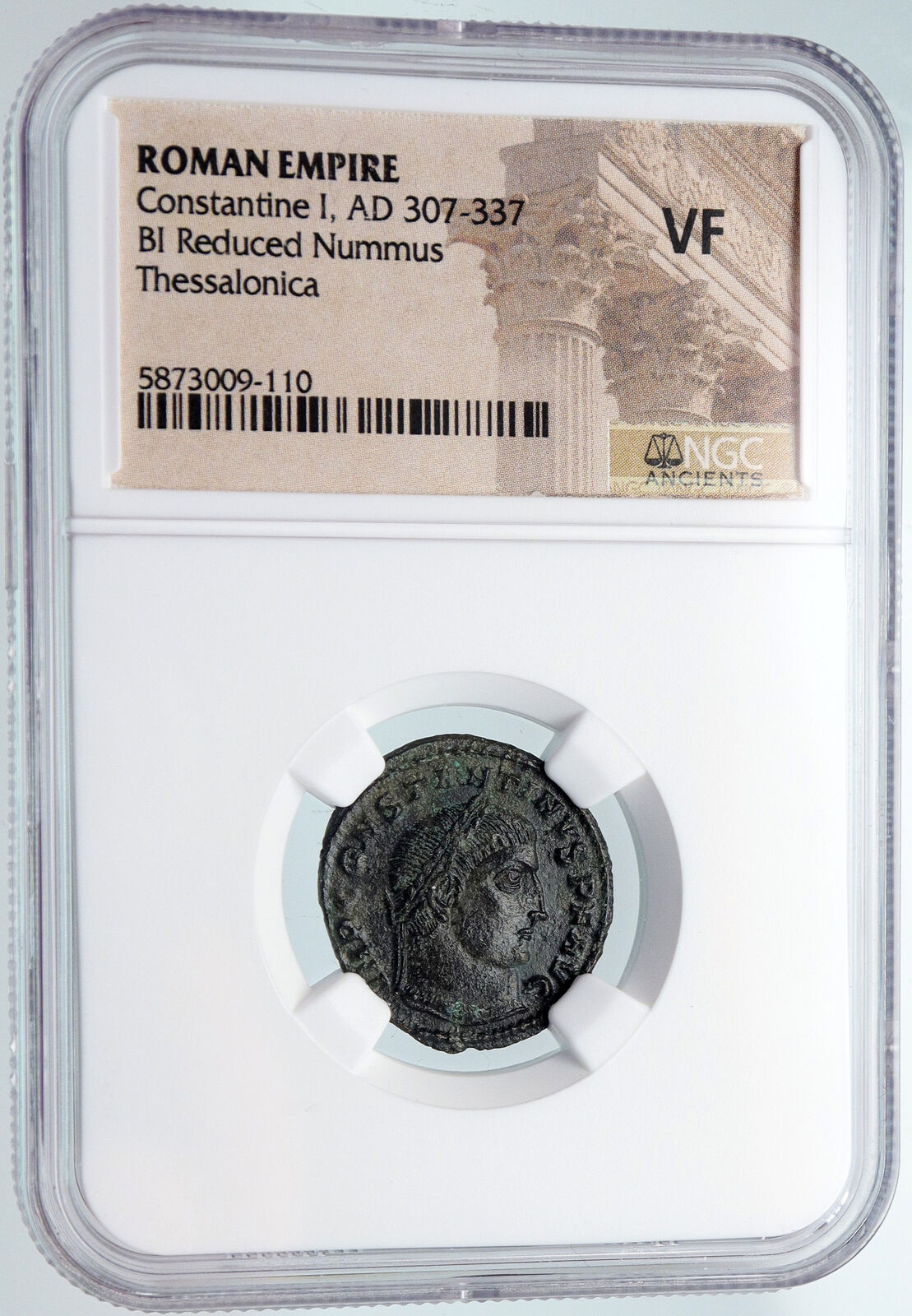 CONSTANTINE I the GREAT 316AD Thessalonica Ancient Roman NUMMUS Coin NGC i89746