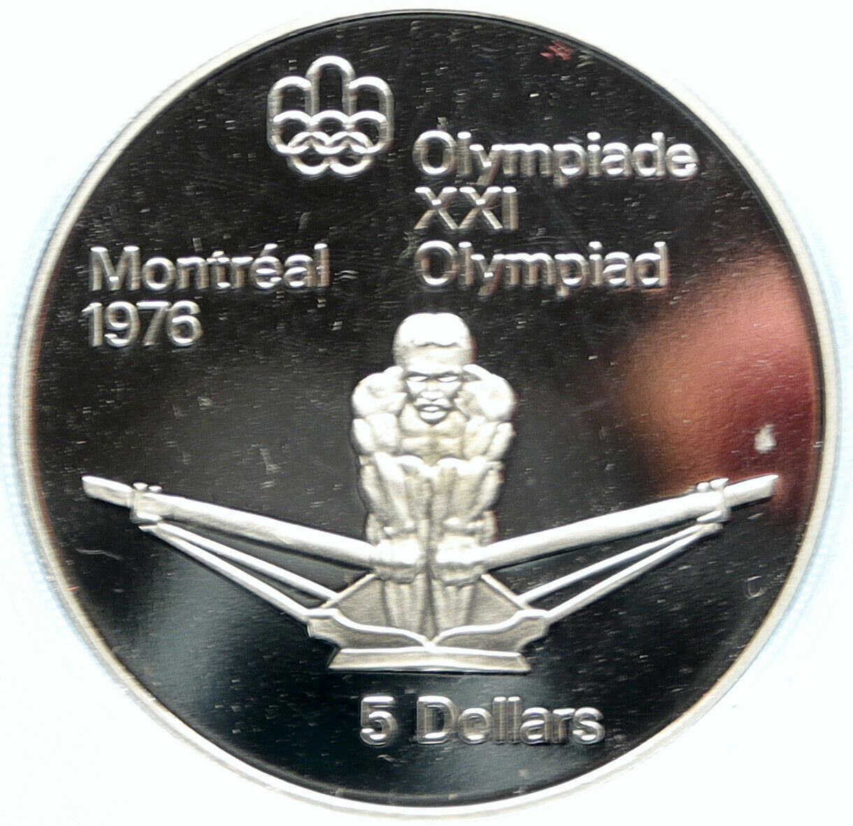 1974 CANADA Queen Elizabeth II Olympics Montreal OLD ROWING Silver 5 Coin i99060