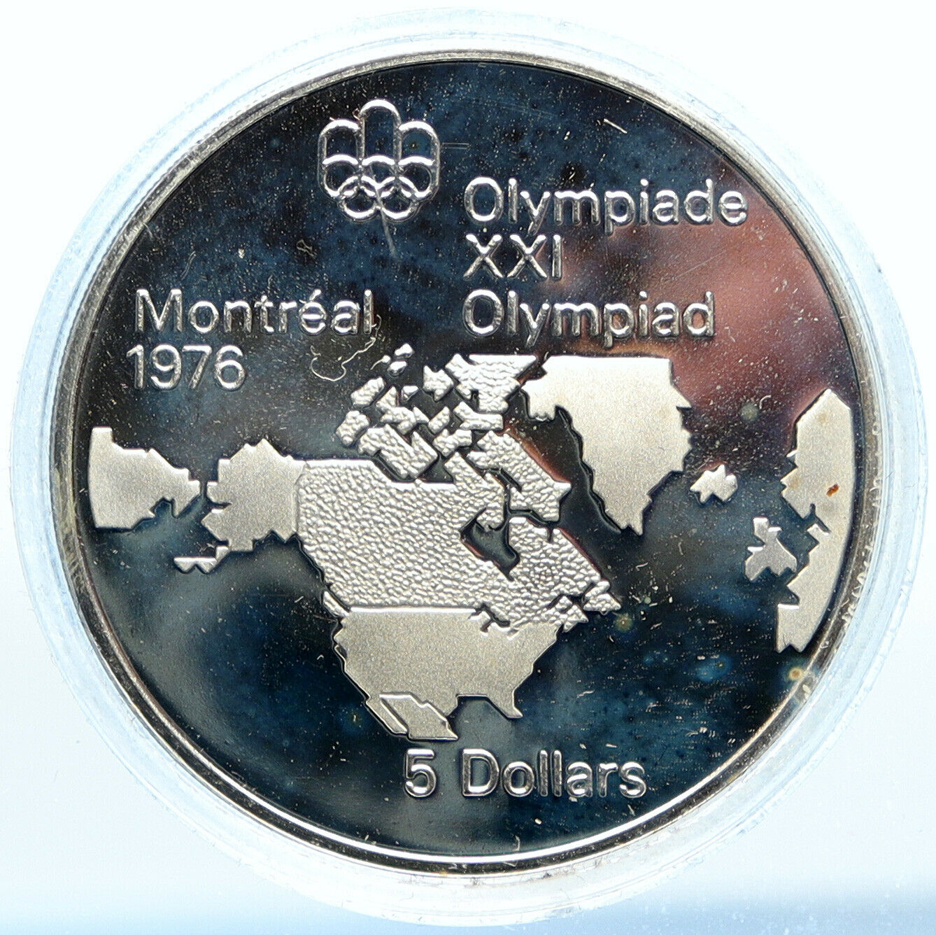 1973 CANADA Queen Elizabeth II Olympics Montreal OLD Proof Silver $5 Coin i99057