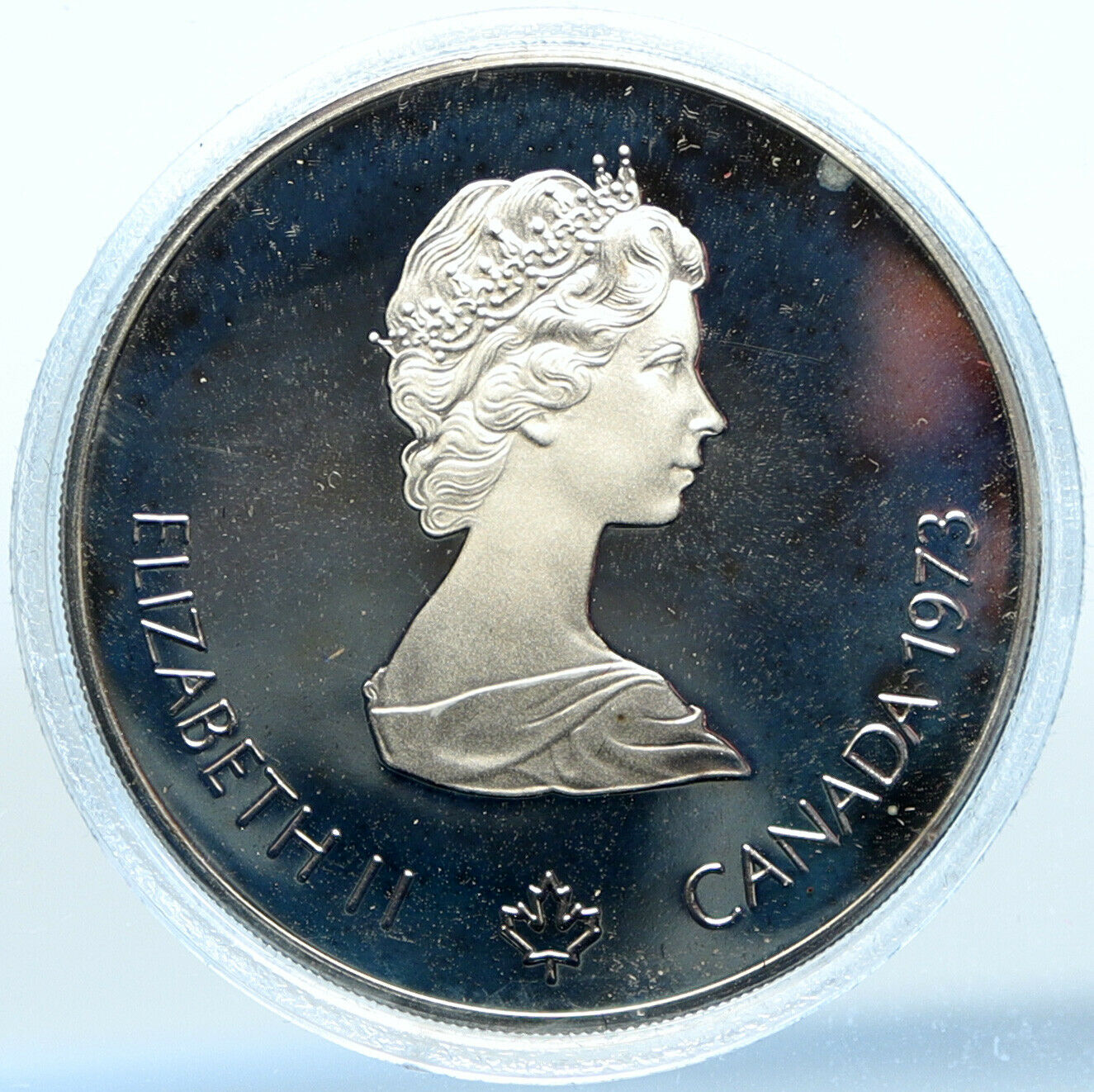 1973 CANADA Queen Elizabeth II Olympics Montreal OLD Proof Silver $5 Coin i99057