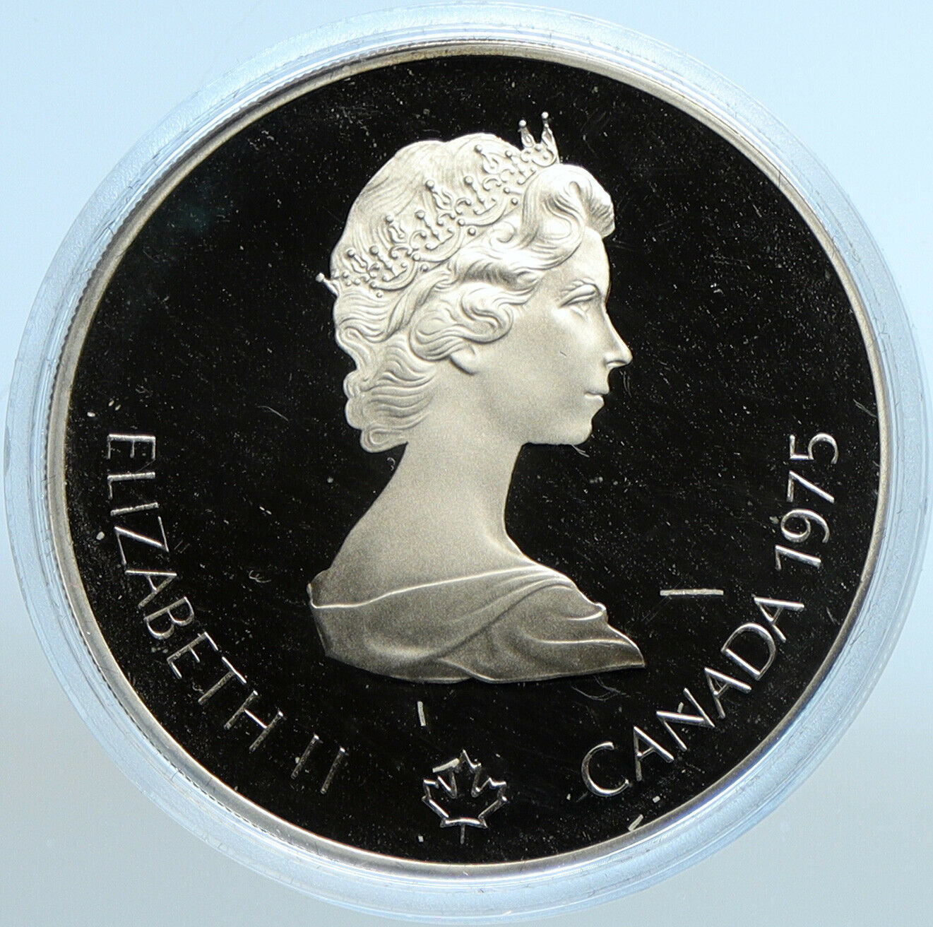 1975 CANADA Elizabeth II Olympics Marathon Athlete Proof Silver $5 Coin i99067