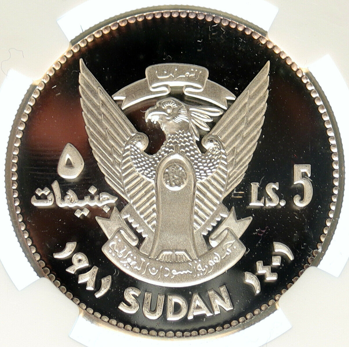 1981 1401AH SUDAN African Year of the CHILD PROOF Silver 5 Pound Coin NGC i99381