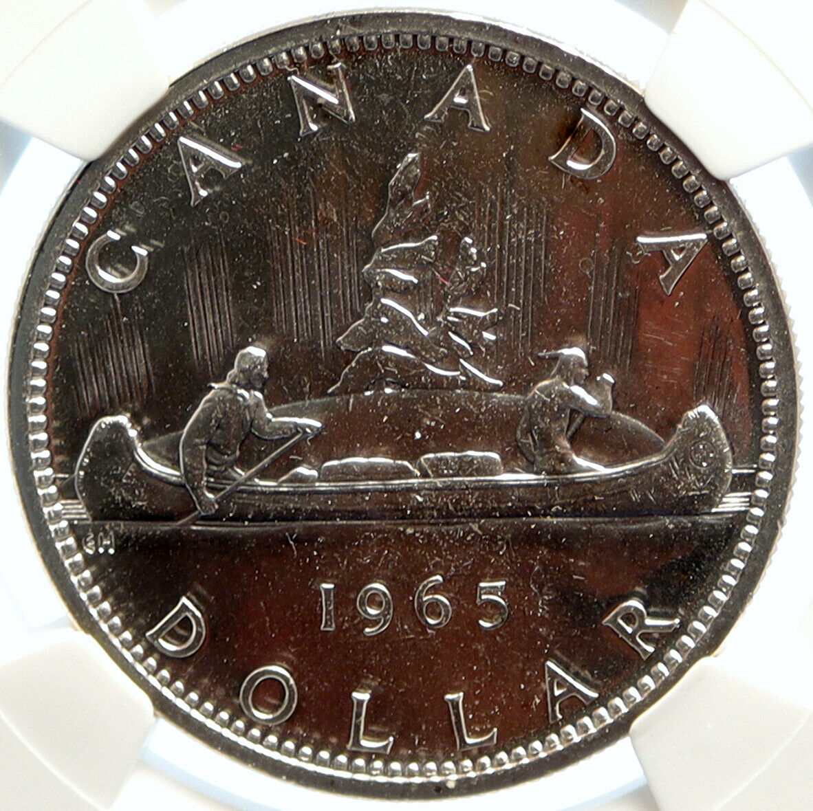 1965 CANADA UK Queen Elizabeth II Canoe Proof-Like Silver Dollar Coin NGC i99394