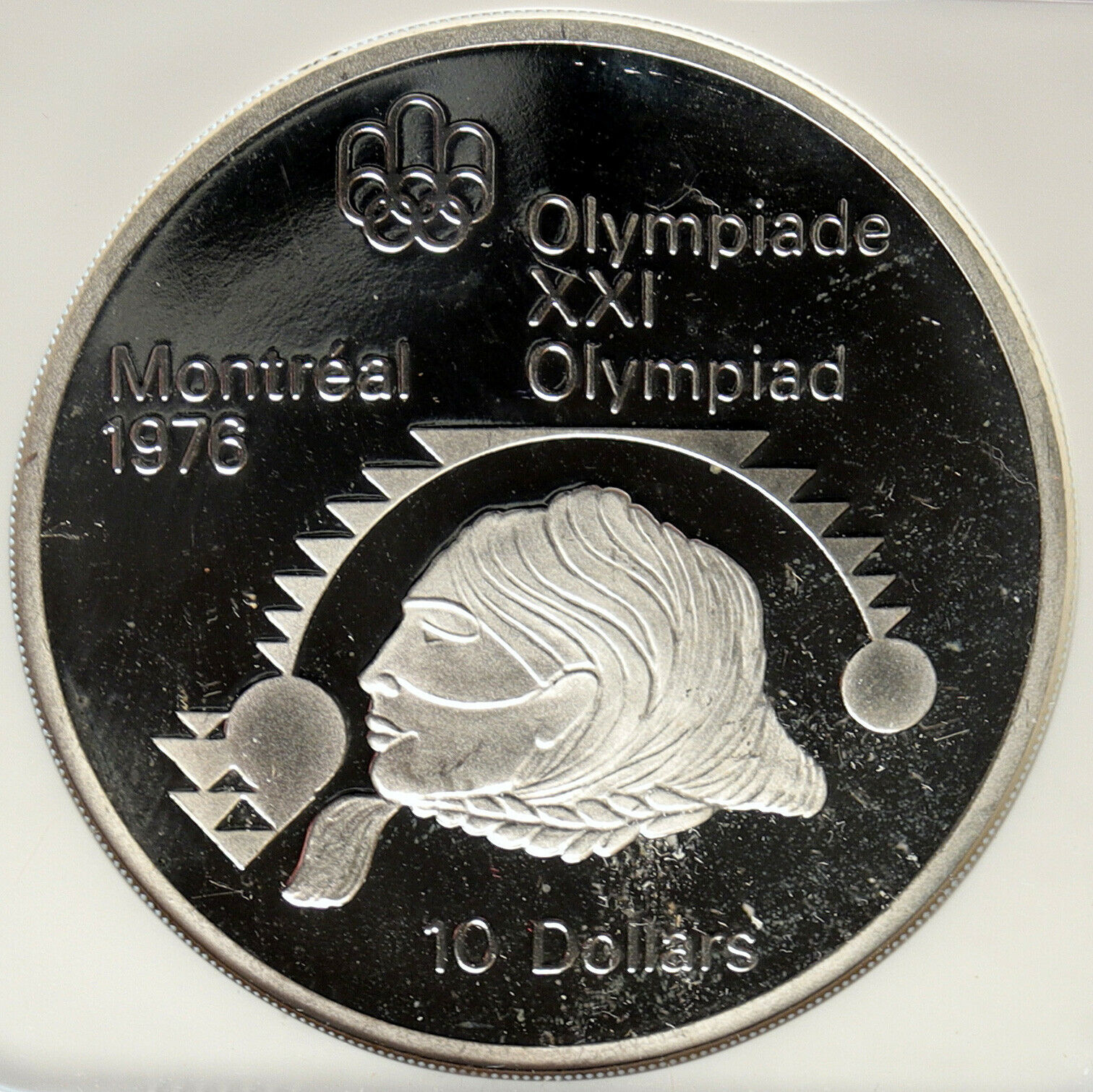 1975 CANADA Elizabeth II Olympics Montreal SHOT PUT Proof Silver $10 Coin i99073