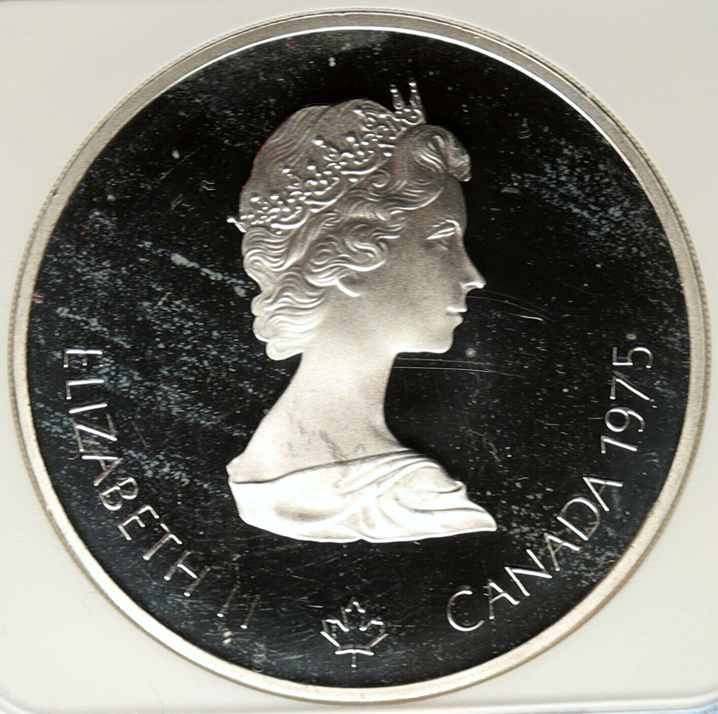 1975 CANADA Elizabeth II Olympics Montreal SHOT PUT Proof Silver $10 Coin i99073