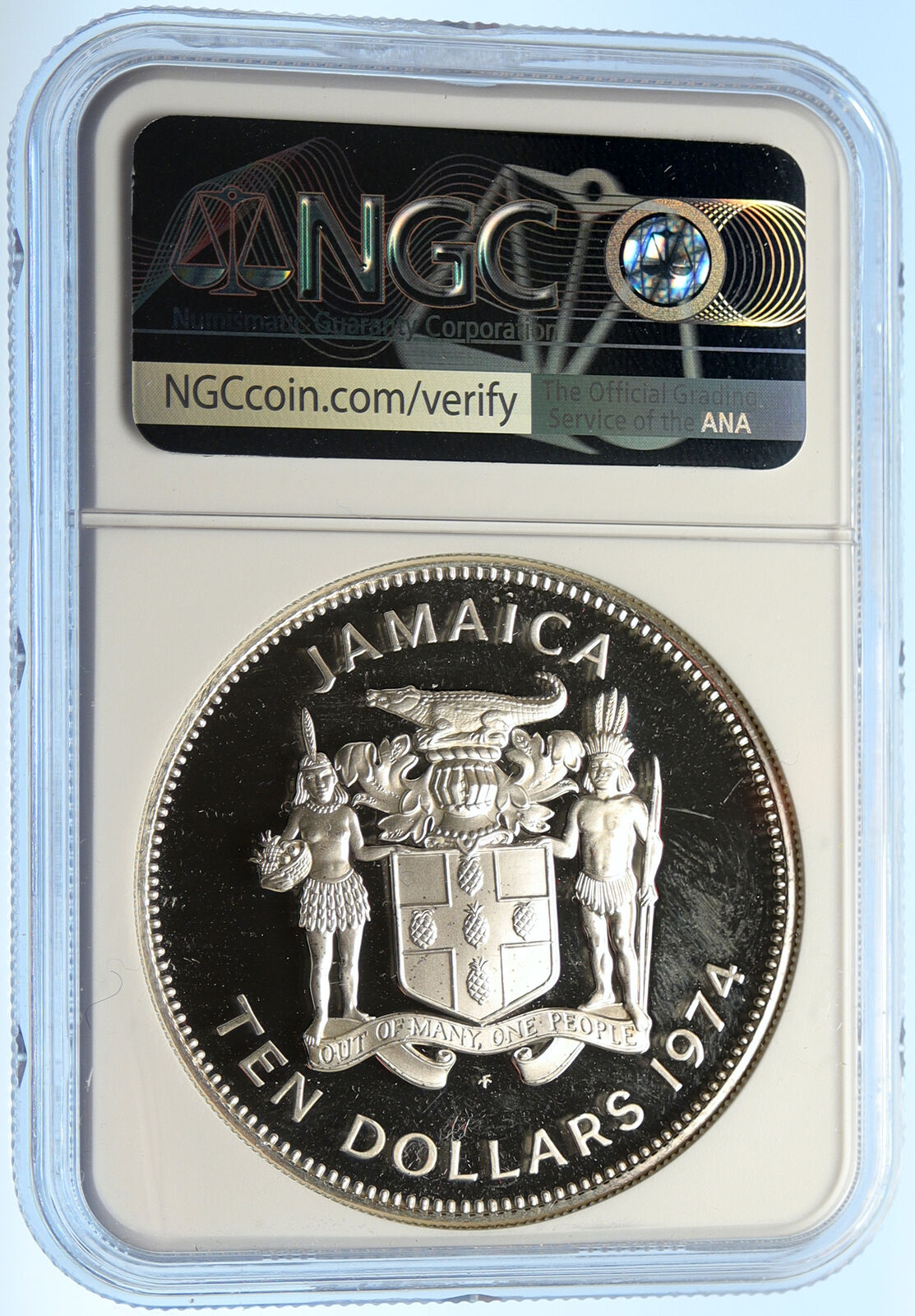 1974 JAMAICA Sir Henry Morgan Royal Lieutenant PROOF SILVER $10 Coin NGC i99077