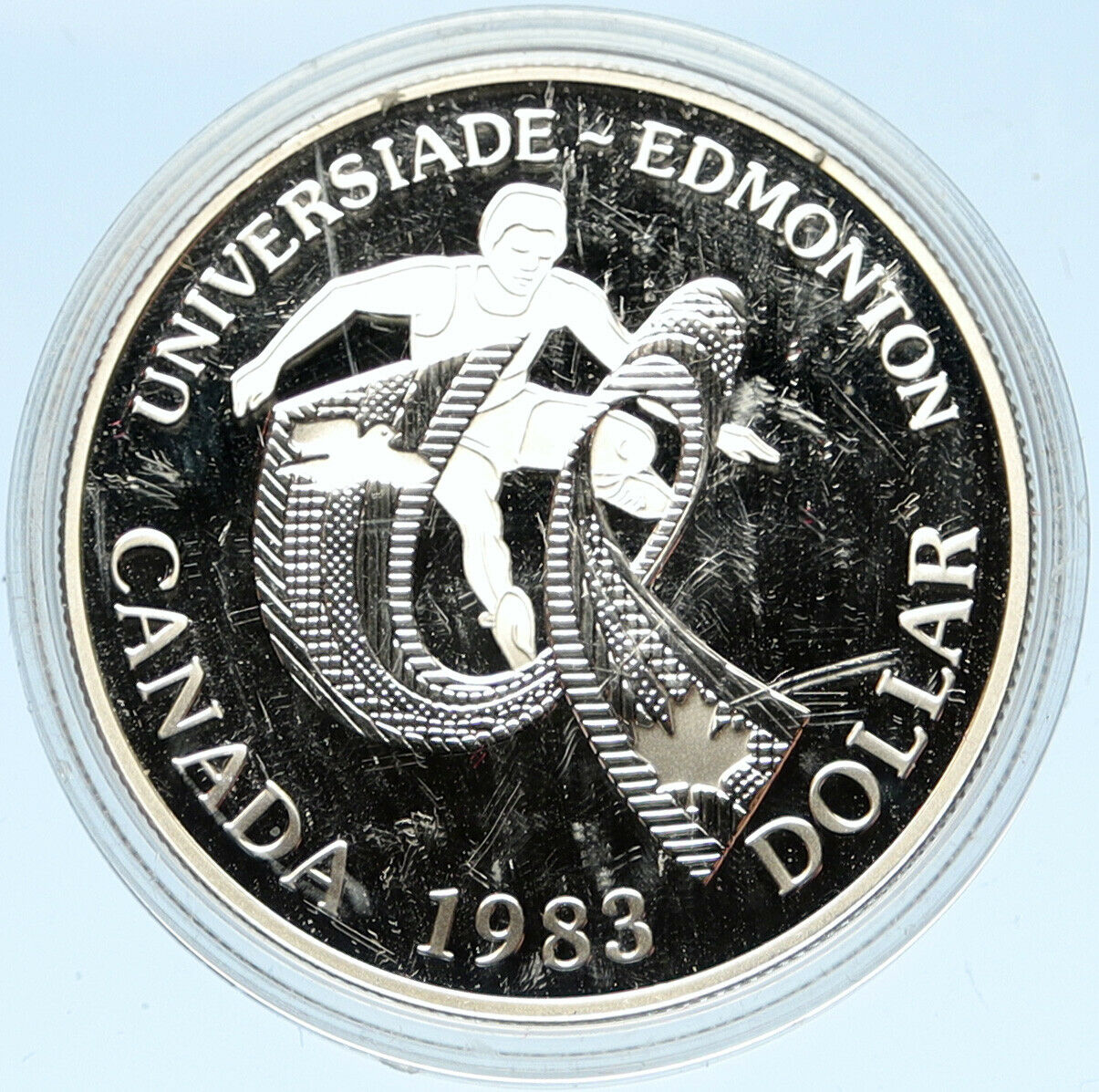 1983 CANADA Elizabeth II WORLD UNIVERSITY GAMES Proof Silver Dollar Coin i98253