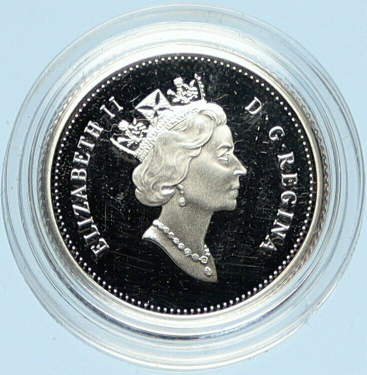 2000 CANADA UK ELIZABETH II DESJARDINS GROUP Proof 10 Cent SILVER Coin i98280