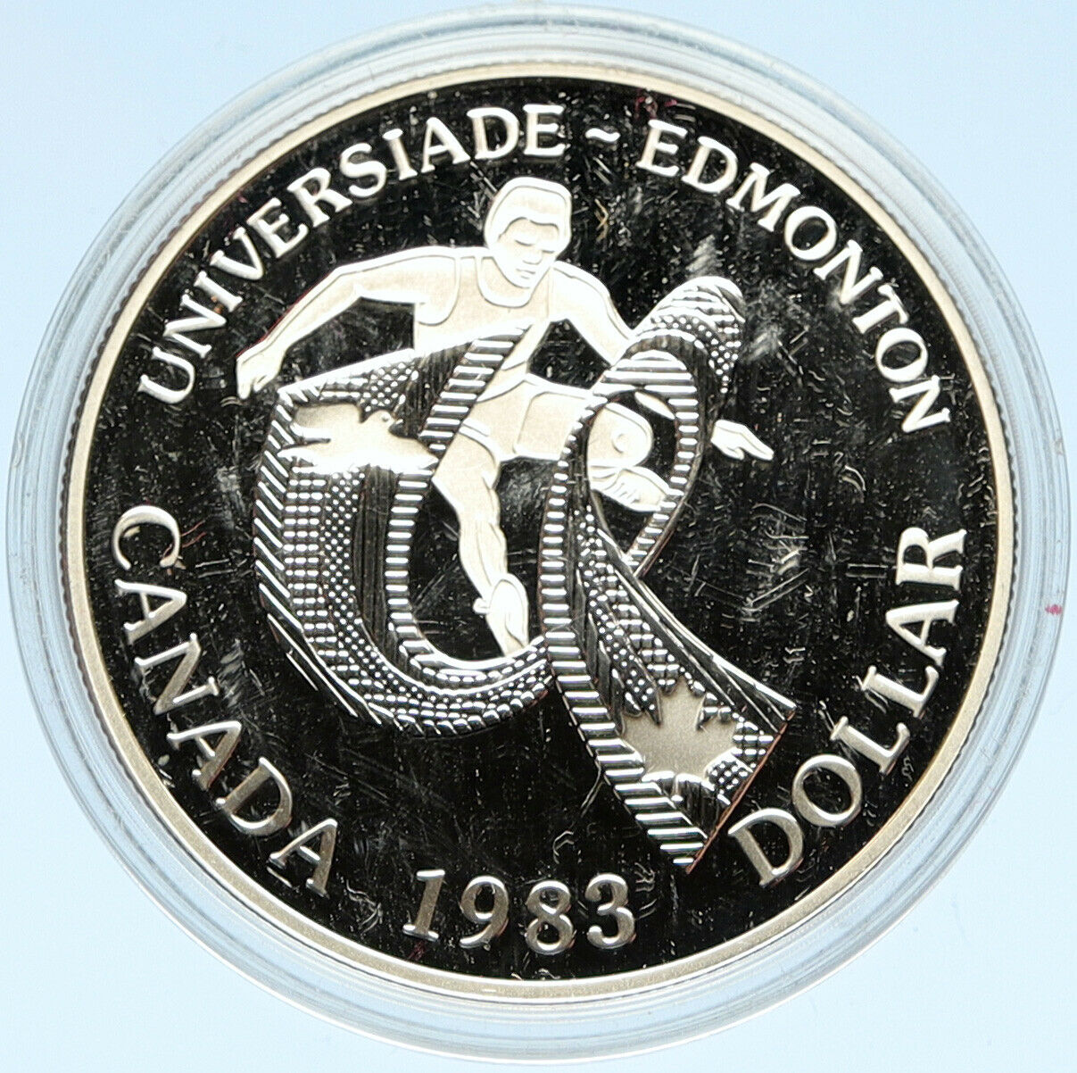 1983 CANADA Elizabeth II WORLD UNIVERSITY GAMES Proof Silver Dollar Coin i98256