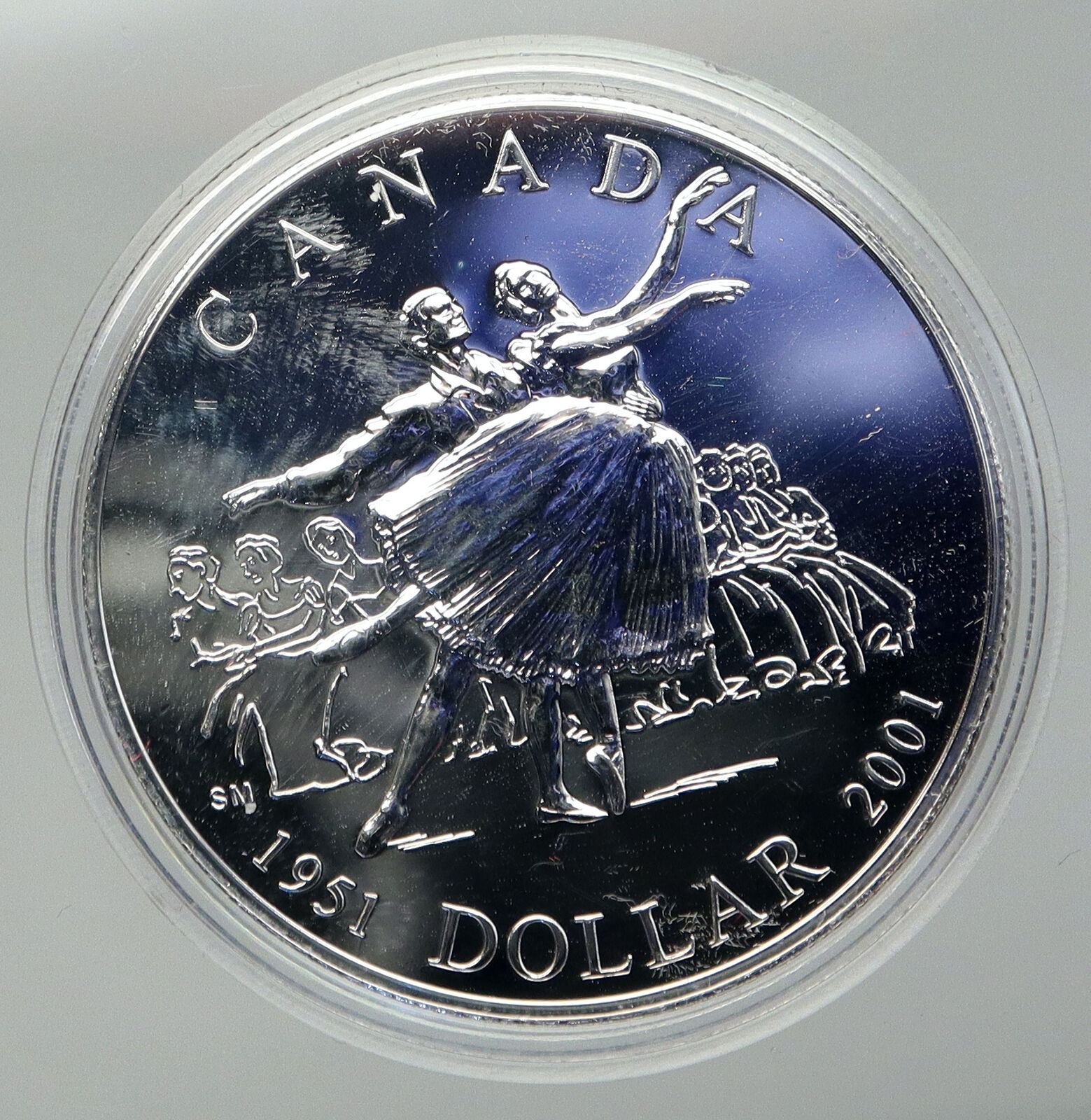 2001 CANADA Queen Elizabeth II CANADIAN BALLET Proof Silver Dollar Coin i92816