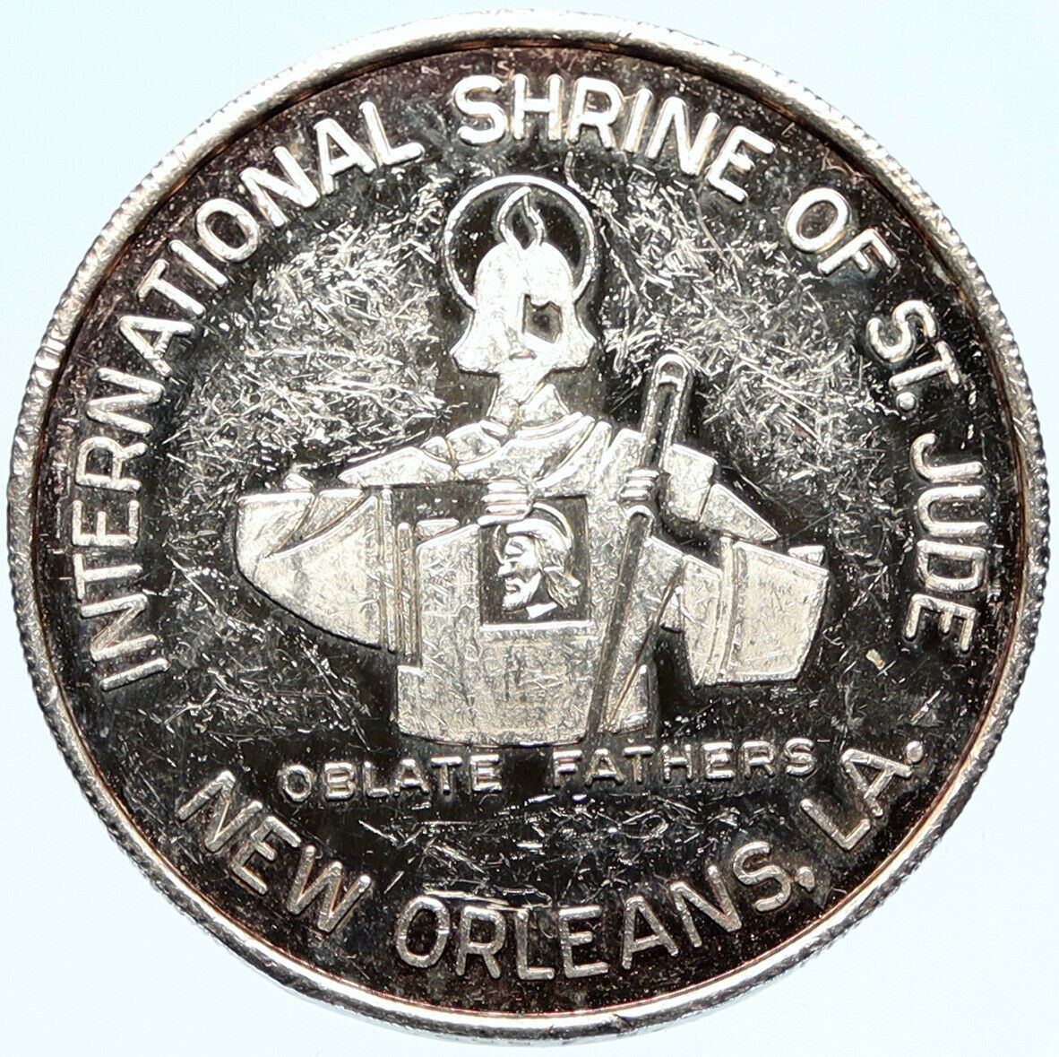 1970 US USA New Orleans Women SHRINE OF ST JUDE - MARDI GRAS Silver Medal i98287