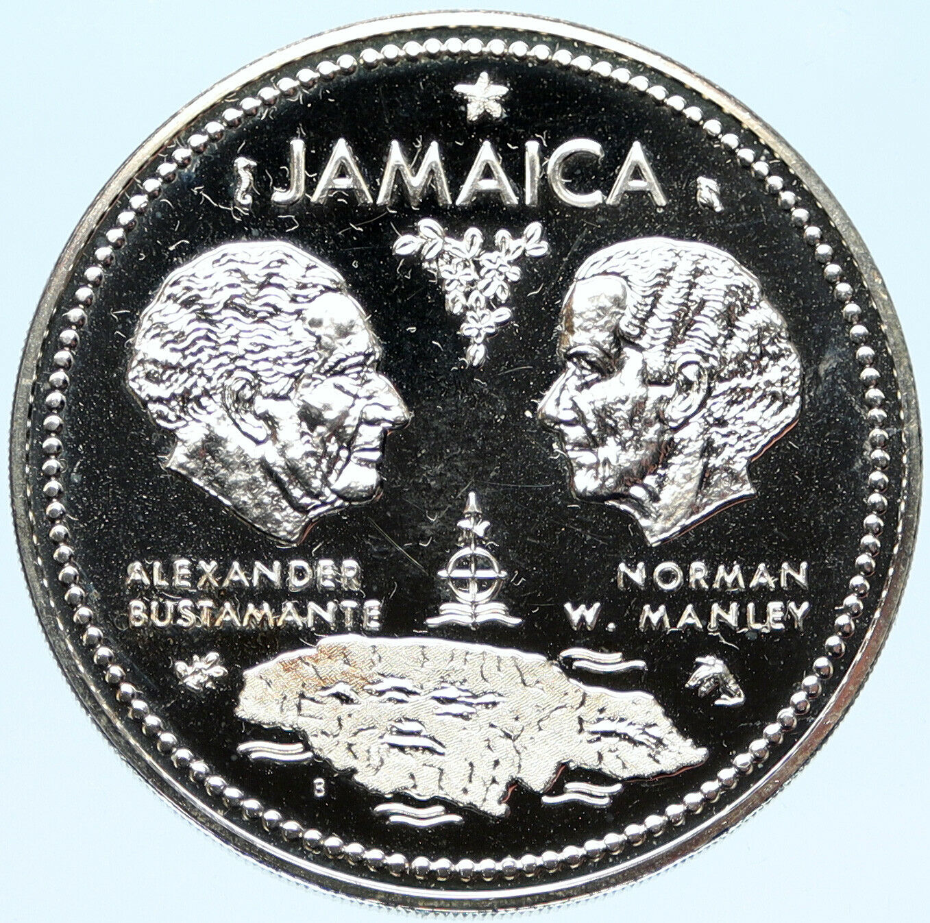 1972 JAMAICA 10th Independence Anniversary Proof SILVER 10 Dollars Coin i98285