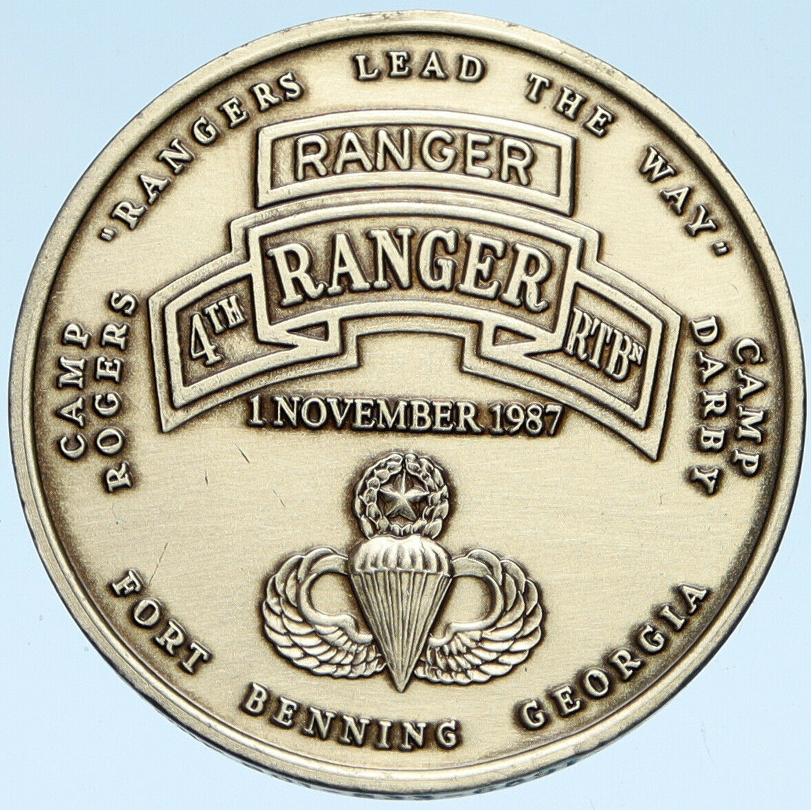 1987 United States US Fourth RANGER Battalion MILITARY Army Silver Medal i98236