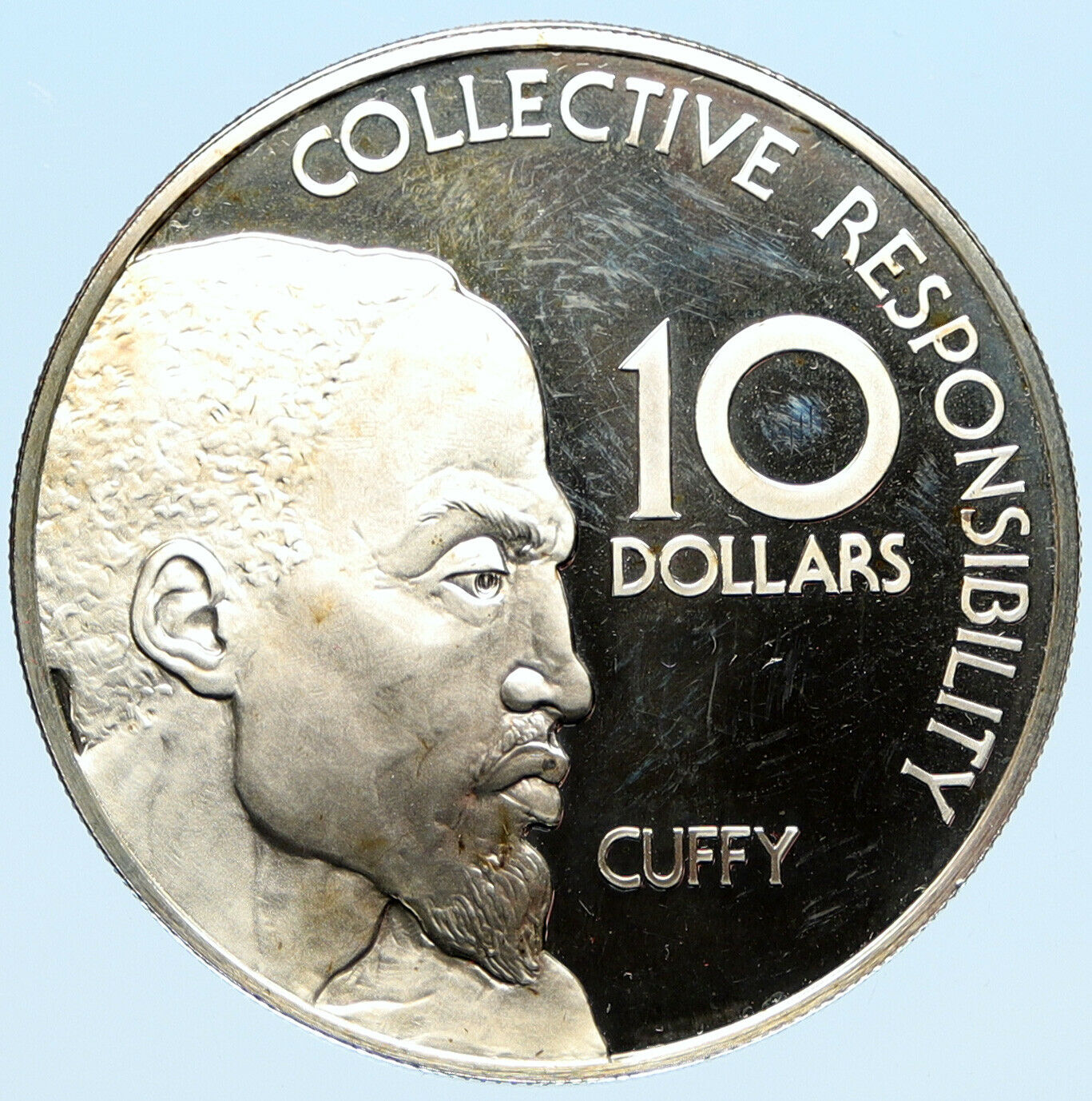 1976 GUYANA HERO Cuffy KOFI KOFFI Collective Respon Proof Silver $10 Coin i98299