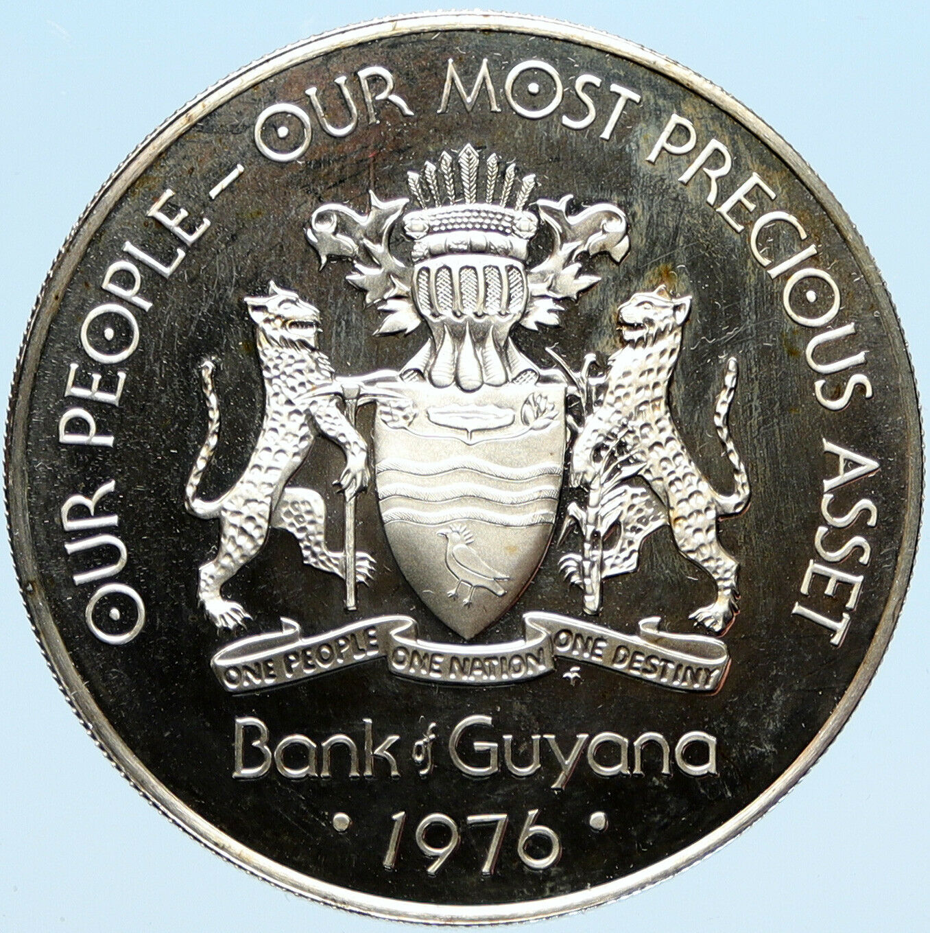 1976 GUYANA HERO Cuffy KOFI KOFFI Collective Respon Proof Silver $10 Coin i98299