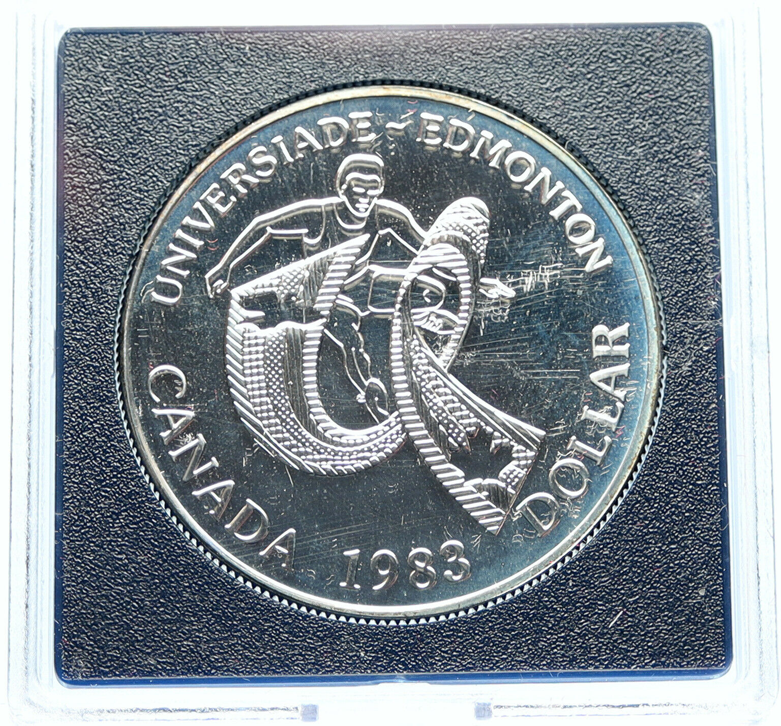 1983 CANADA Elizabeth II WORLD UNIVERSITY GAMES Proof-like Silver $1 Coin i98312