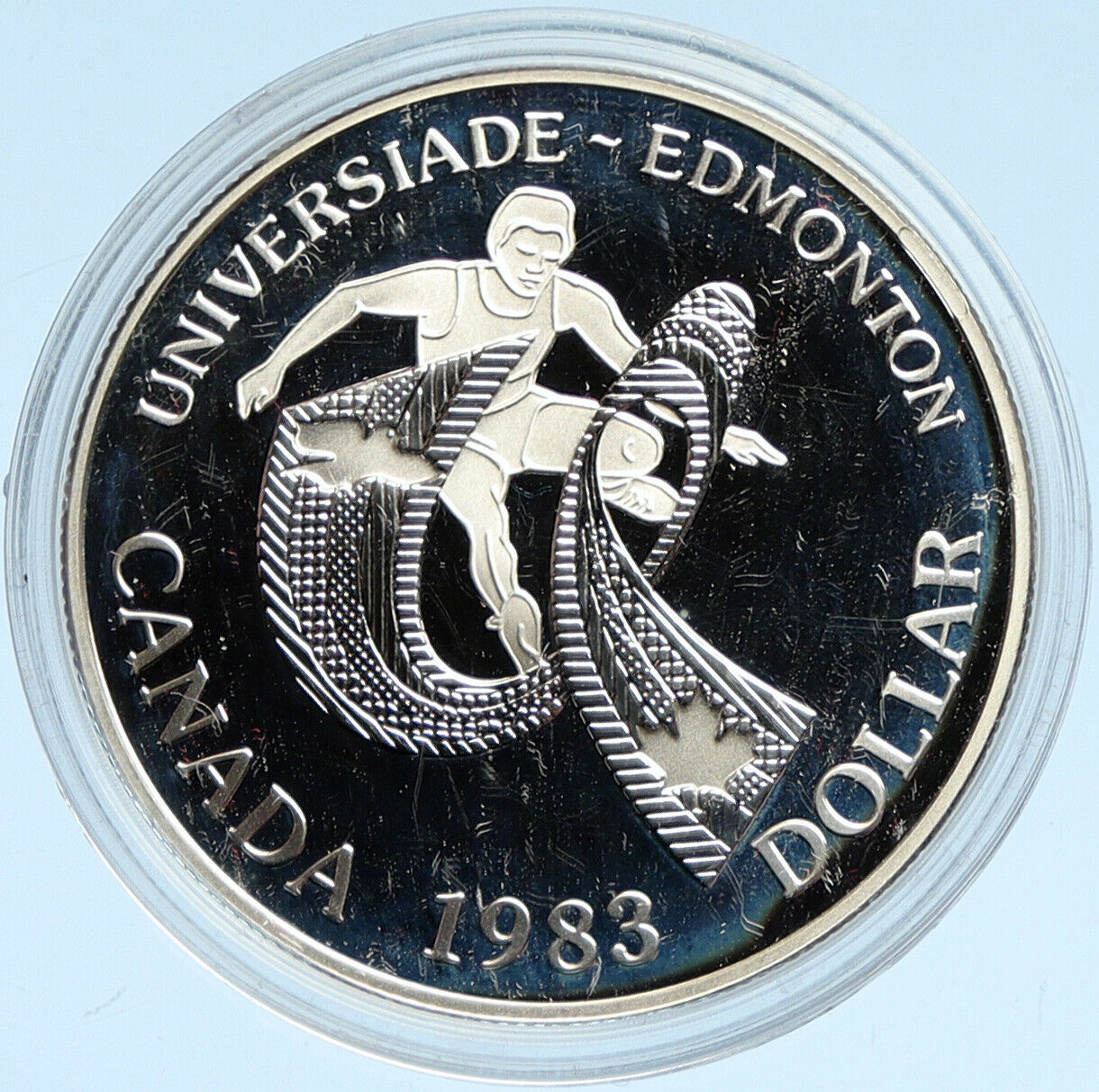 1983 CANADA Elizabeth II WORLD UNIVERSITY GAMES Proof Silver Dollar Coin i98238