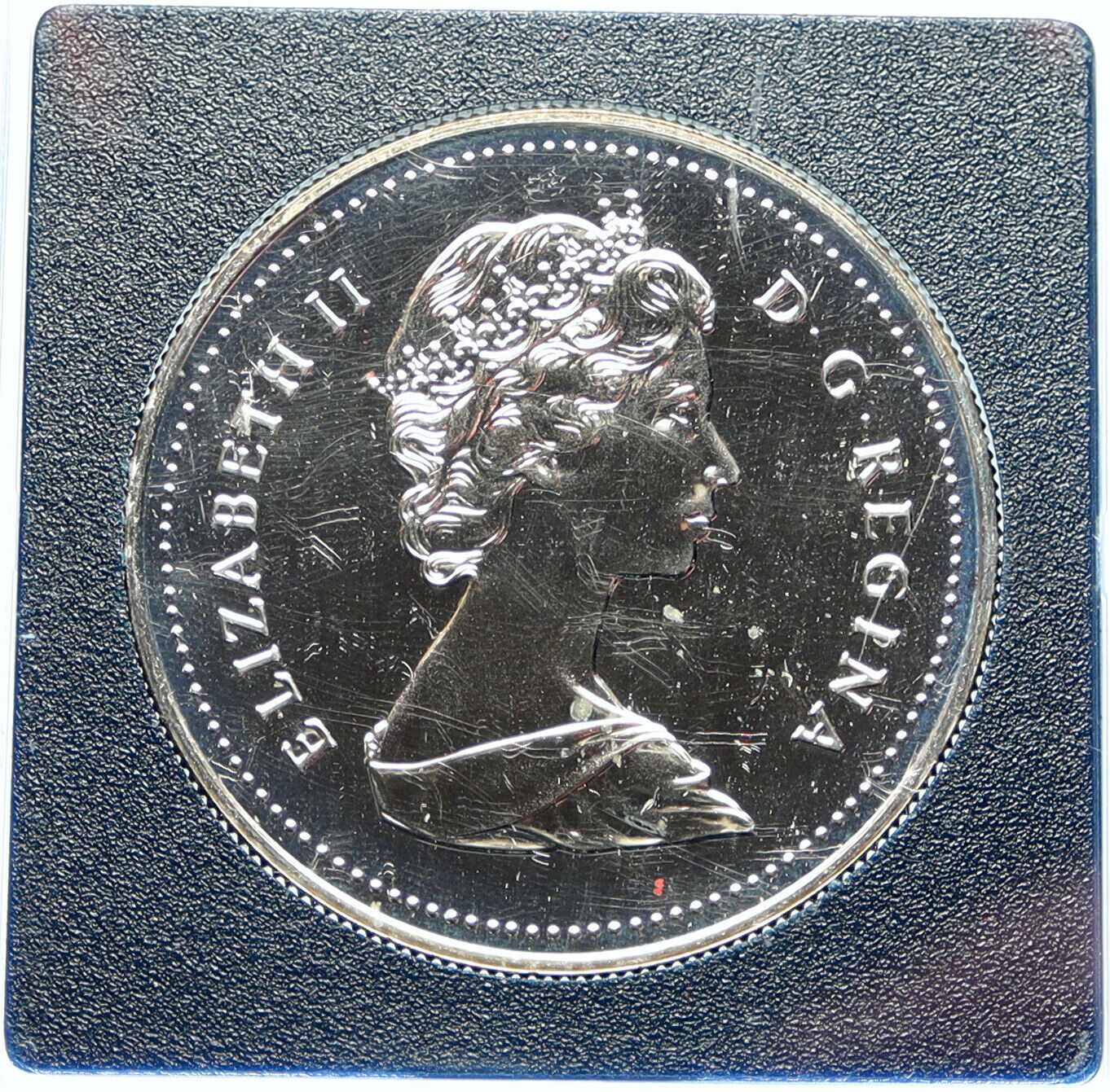 1986 CANADA Vancouver UK Queen Elizabeth II Train Proof-like Silver Coin i98321