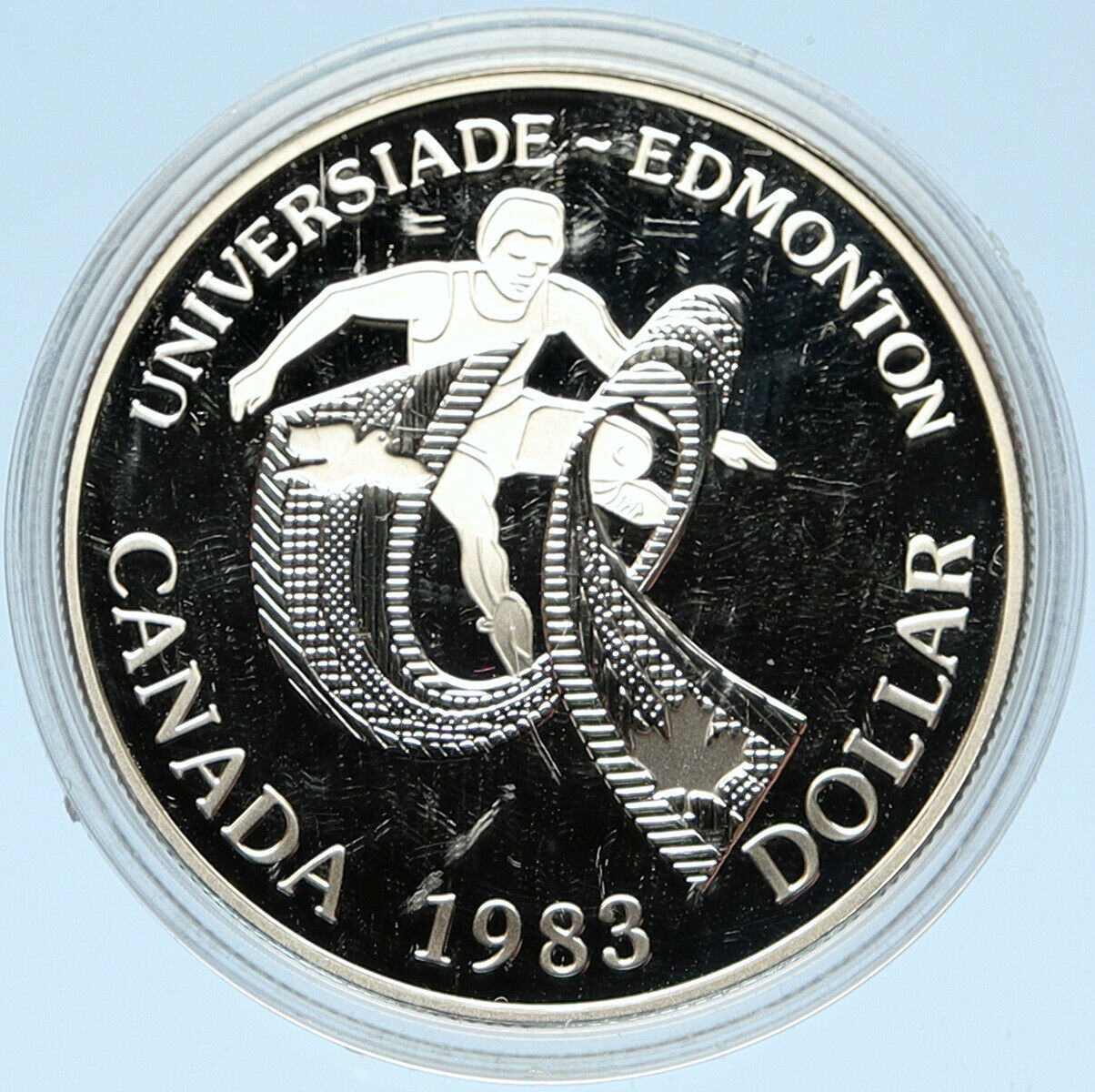 1983 CANADA Elizabeth II WORLD UNIVERSITY GAMES Proof Silver Dollar Coin i98241