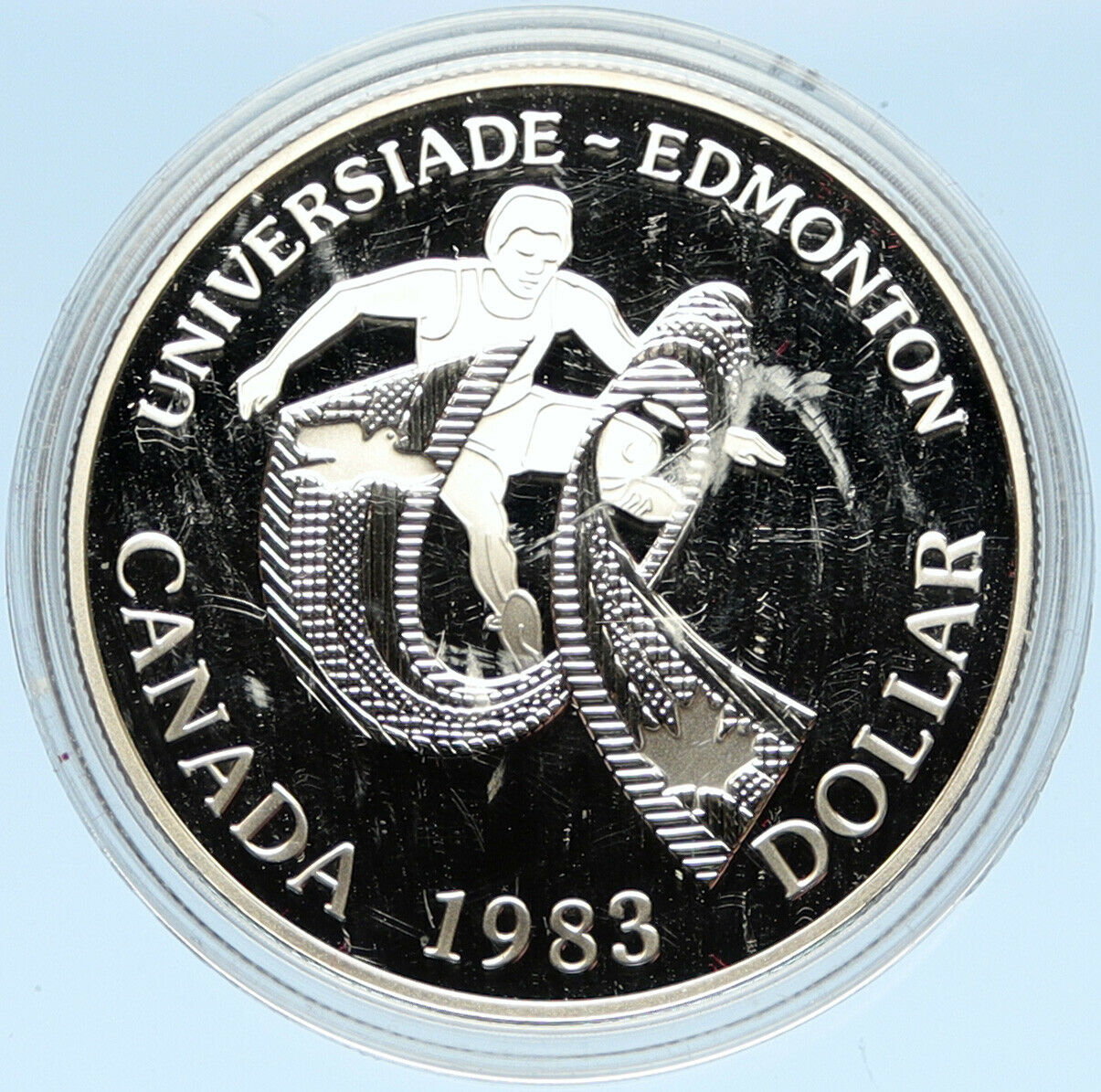 1983 CANADA Elizabeth II WORLD UNIVERSITY GAMES Proof Silver Dollar Coin i98243