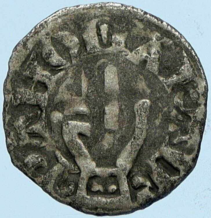 1200AD FRANCE Archbishopric BESANCON Antique Silver Denier Medieval Coin i97569