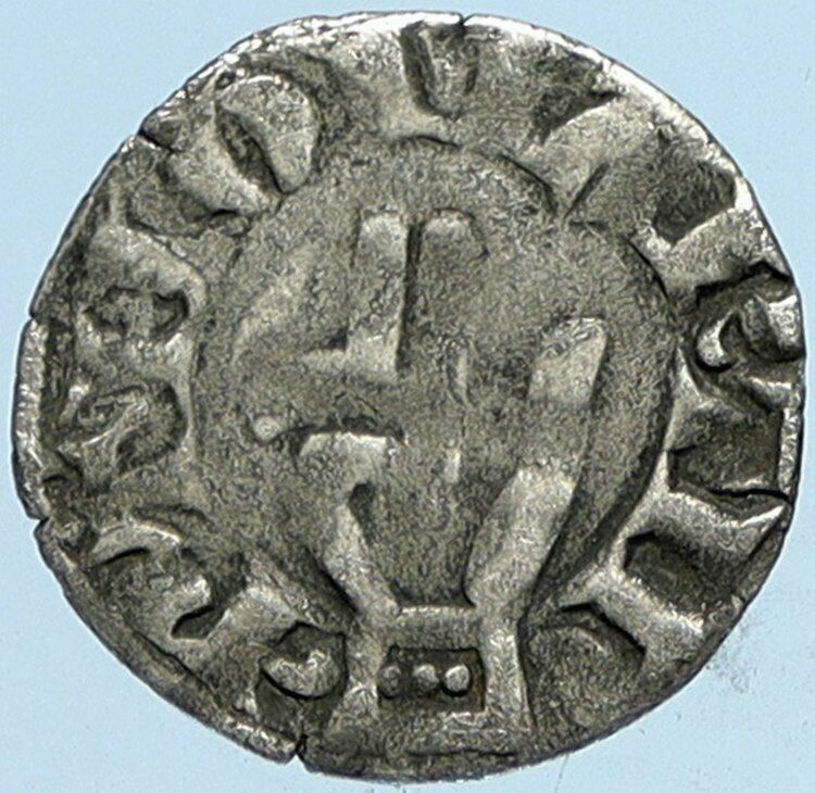 1200AD FRANCE Archbishopric BESANCON Antique Silver Denier Medieval Coin i97570