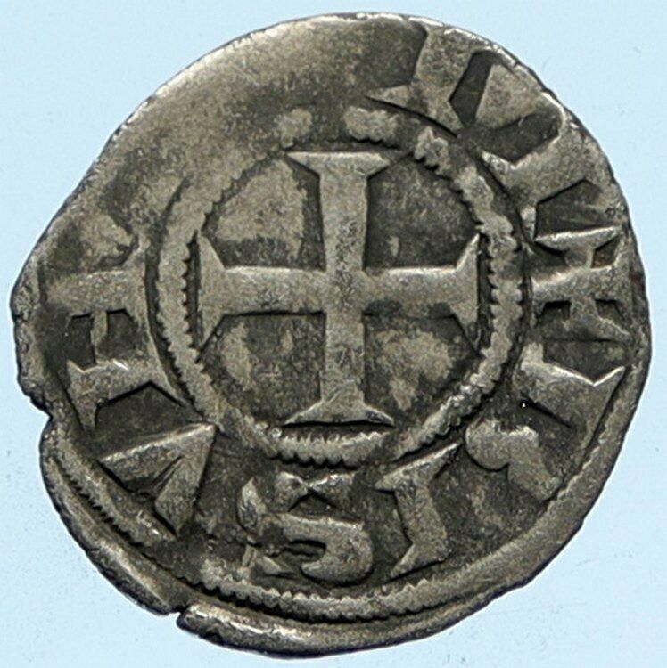 1200AD FRANCE Archbishopric BESANCON Antique Silver Denier Medieval Coin i96738