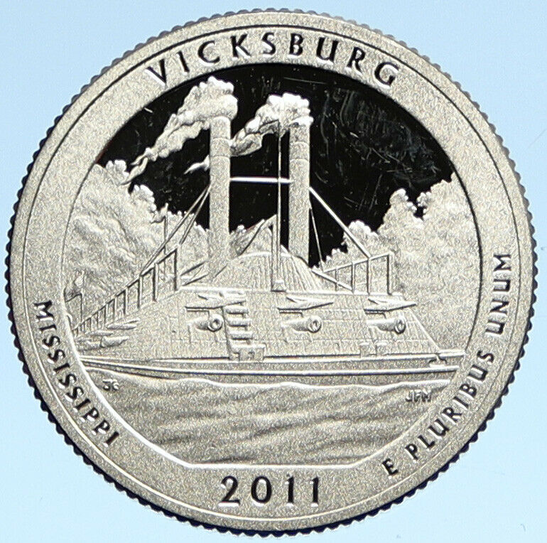 2011 S UNITED STATES Vicksburg MISSISSIPPI Old Proof Silver 25 Cents Coin i99289