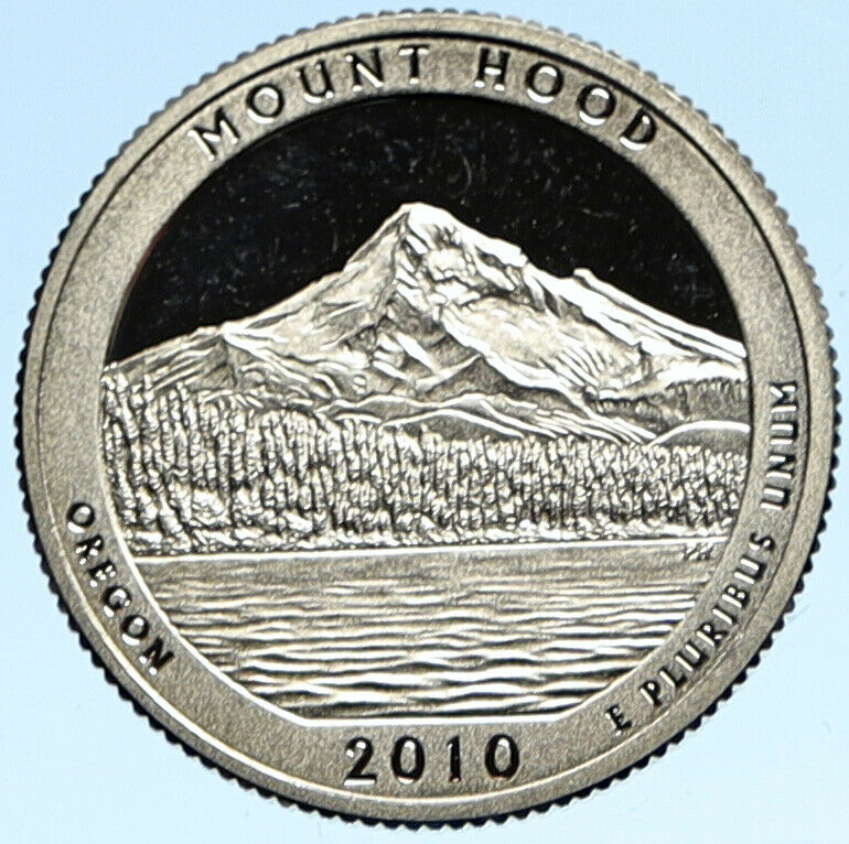 2010 S UNITED STATES Mount Hood OREGON Old Proof Silver 25 Cents Coin i99291