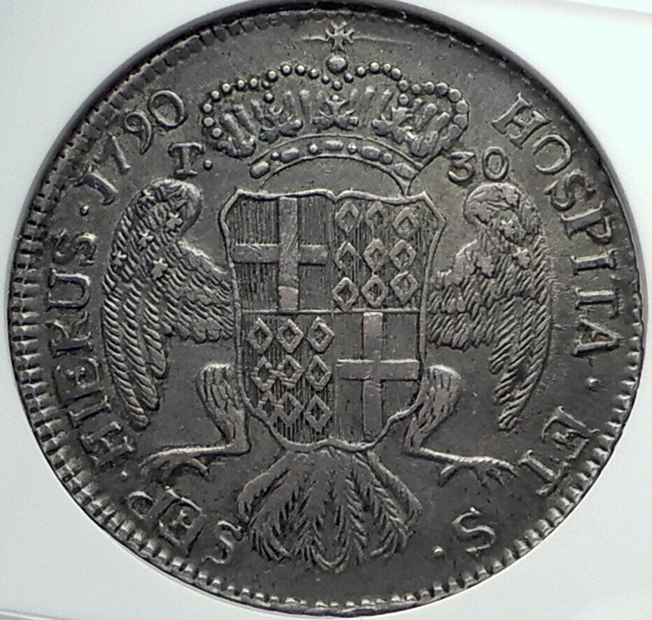 1790 John Emmanuel de Rohan ORDER of MALTA Grand Master Silver Coin NGC i82508