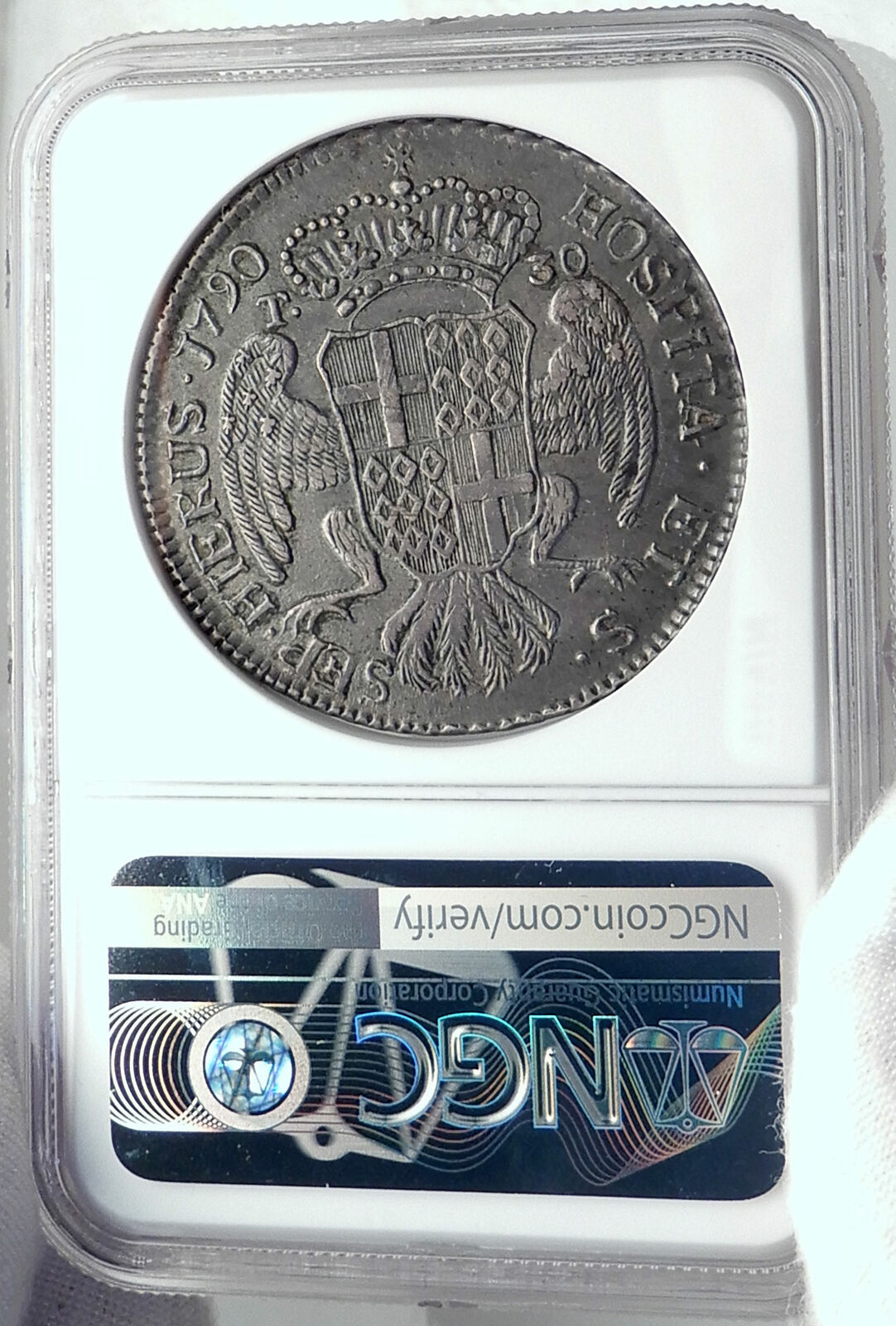 1790 John Emmanuel de Rohan ORDER of MALTA Grand Master Silver Coin NGC i82508