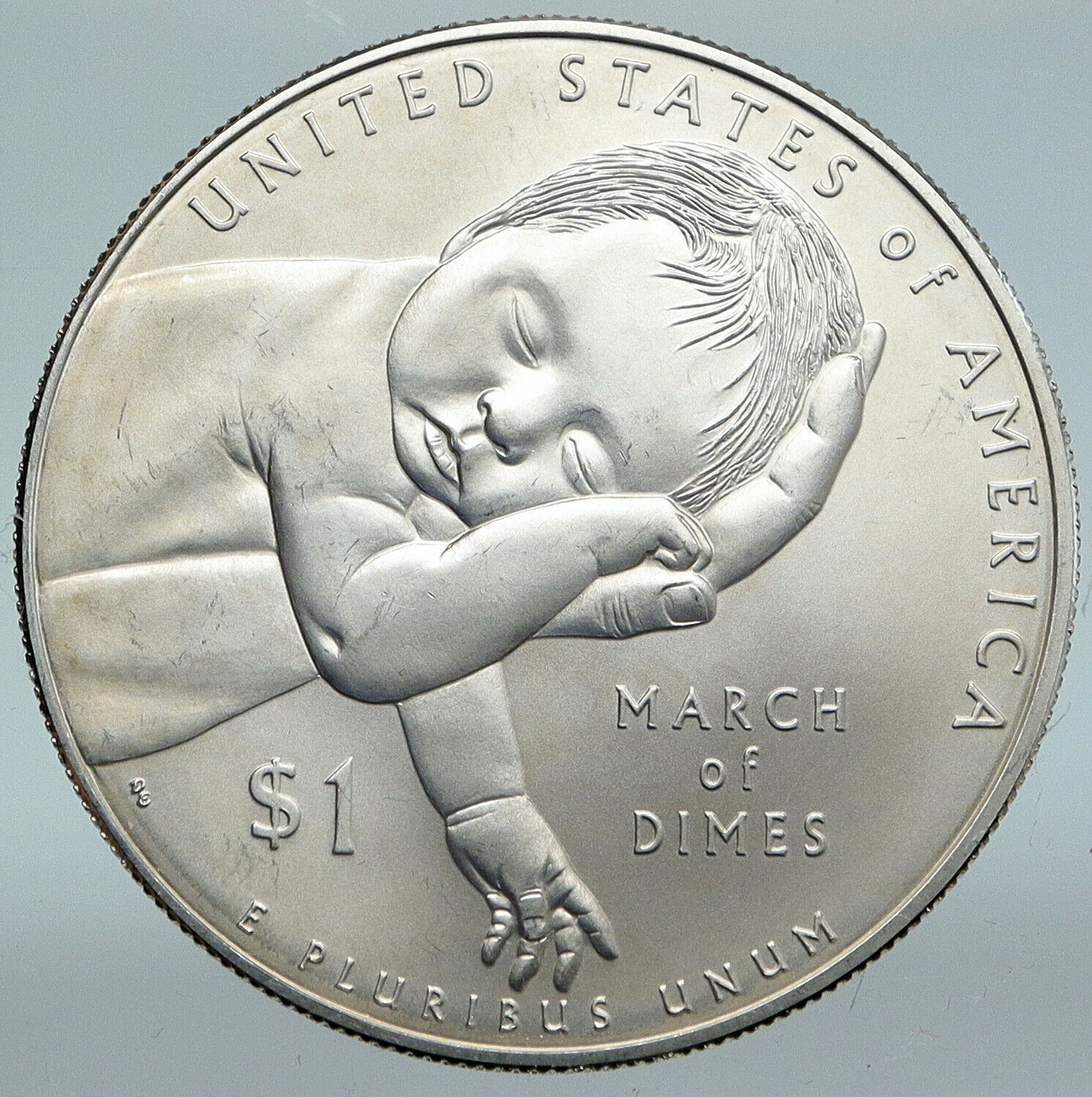 2015 USA United States MARCH OF DIMES BABY FDR Dr Salk Silver Dollar Coin i89674