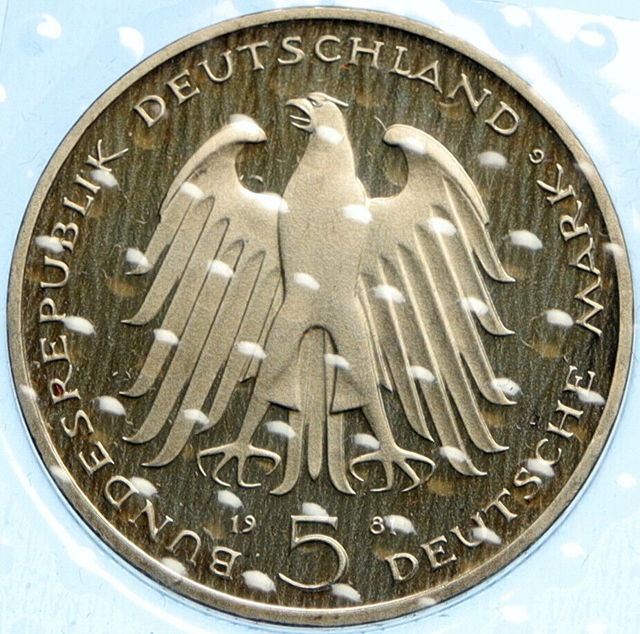 1981 GERMANY Carl Reichsfreiherr vom Stein VINTAGE OLD 5 Mark German Coin i99270