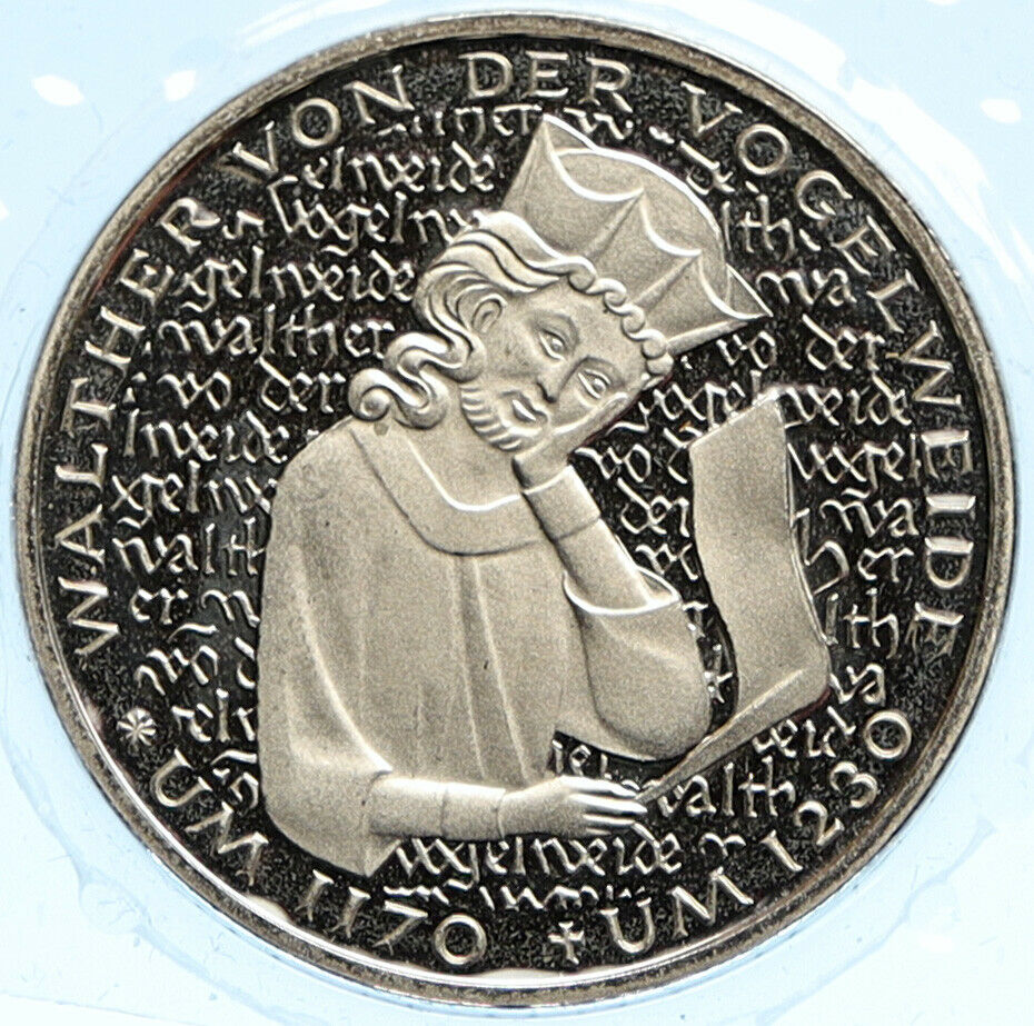 1980 GERMANY Walther von Vogelweide Singer Love Songs Proof 5 Mark Coin i99262