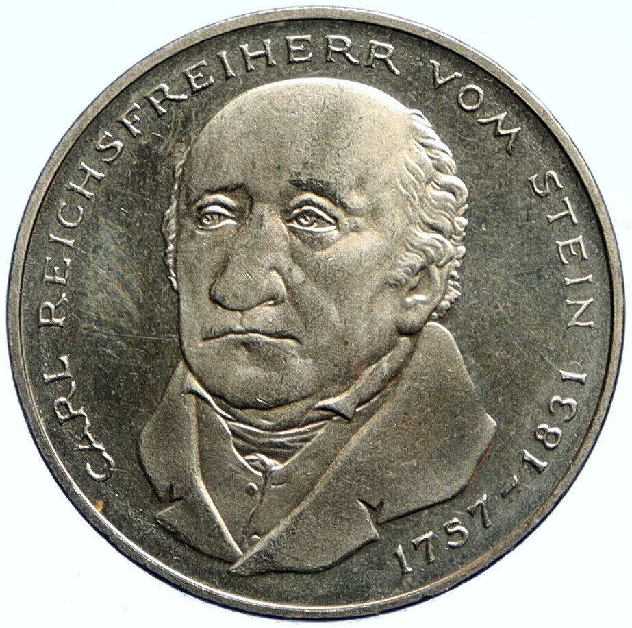 1981 GERMANY Carl Reichsfreiherr vom Stein VINTAGE OLD 5 Mark German Coin i99257