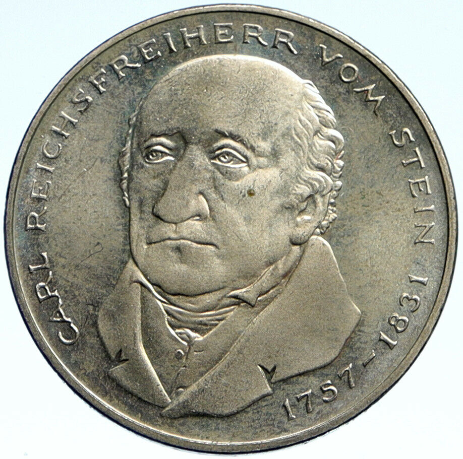 1981 GERMANY Carl Reichsfreiherr vom Stein VINTAGE OLD 5 Mark German Coin i99254