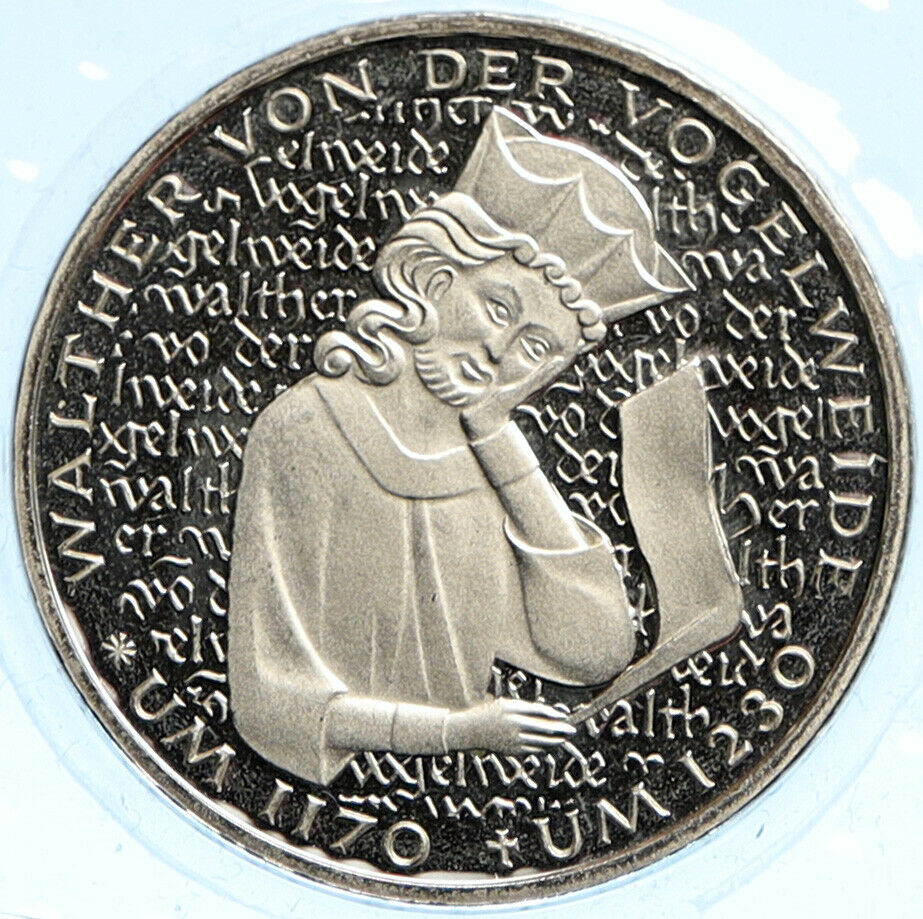 1980 GERMANY Walther von Vogelweide Singer Love Songs Proof 5 Mark Coin i99248