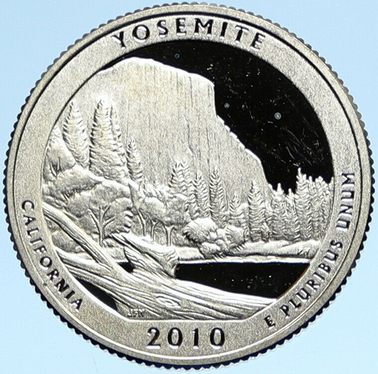 2010 S UNITED STATES Yosemite CALIFORNIA Old Proof Silver 25 Cents Coin i99301