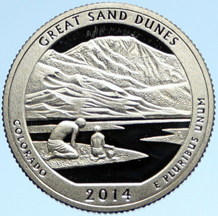 2014 S UNITED STATES Great Sand Dunes CALIFORNIA Old Silver 25 Cents Coin i99302