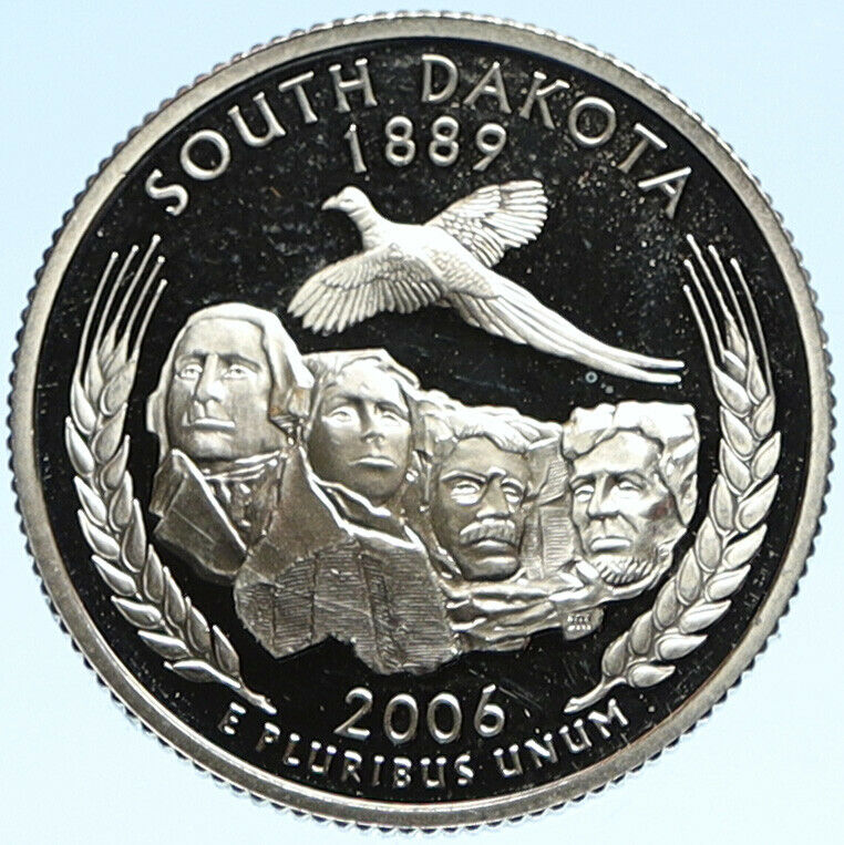 2006 S UNITED STATES US Washington SOUTH DAKOTA Proof Silver Quarter Coin i99305