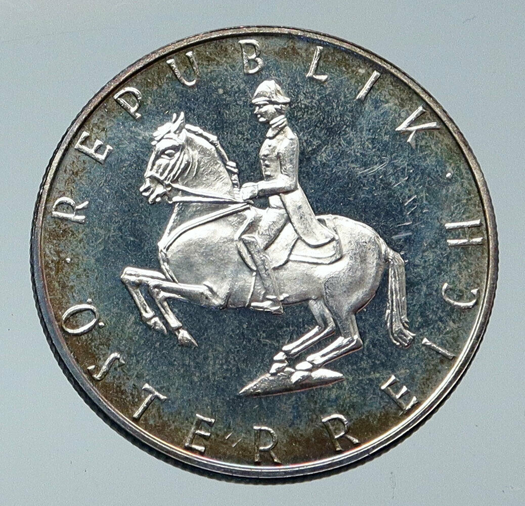 1965 AUSTRIA Spanish HORSE RIDER Vintage Silver 5 Shilling Austrian Coin i86081