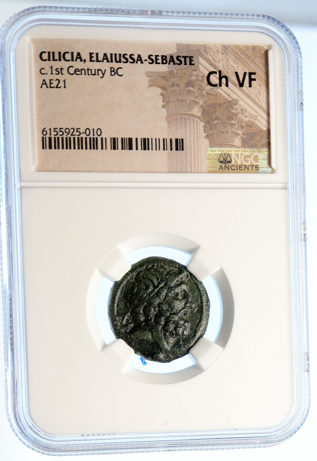 ELAIUSSA in CILICIA 100 BC Zeus Nike Authentic OLD Ancient Greek Coin NGC i95596