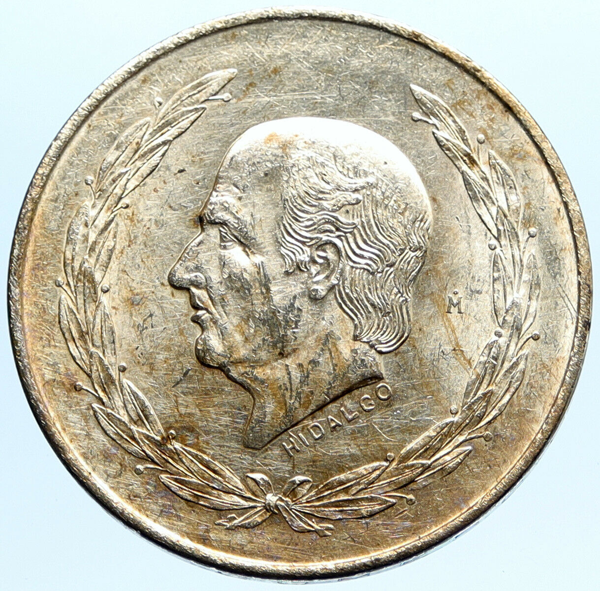 1953 MEXICO Mexican Independence War Hero HIDALGO Big Silver 5 Pesos Coin i96808