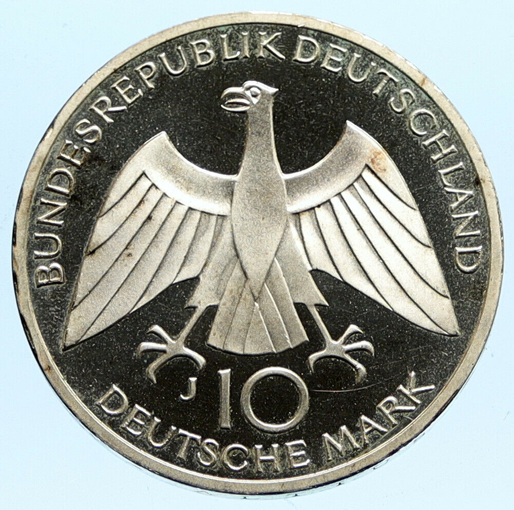 1972 J GERMANY Munich Summer Olympics Games Schleife PRF Silver 10 M Coin i96777