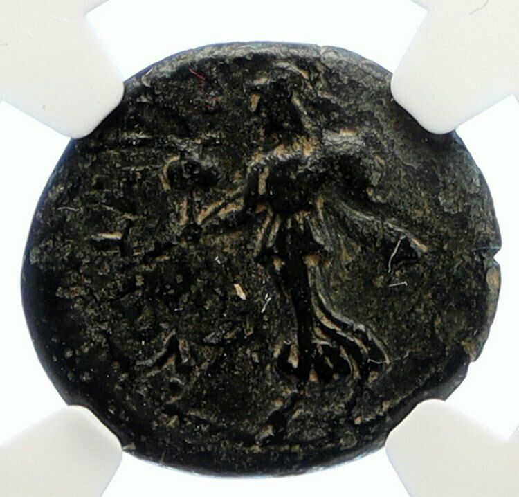 DOMITIAN Authentic Ancient 81-96AD ANTIQUE OLD Roman Coin ATHENA NGC i95574