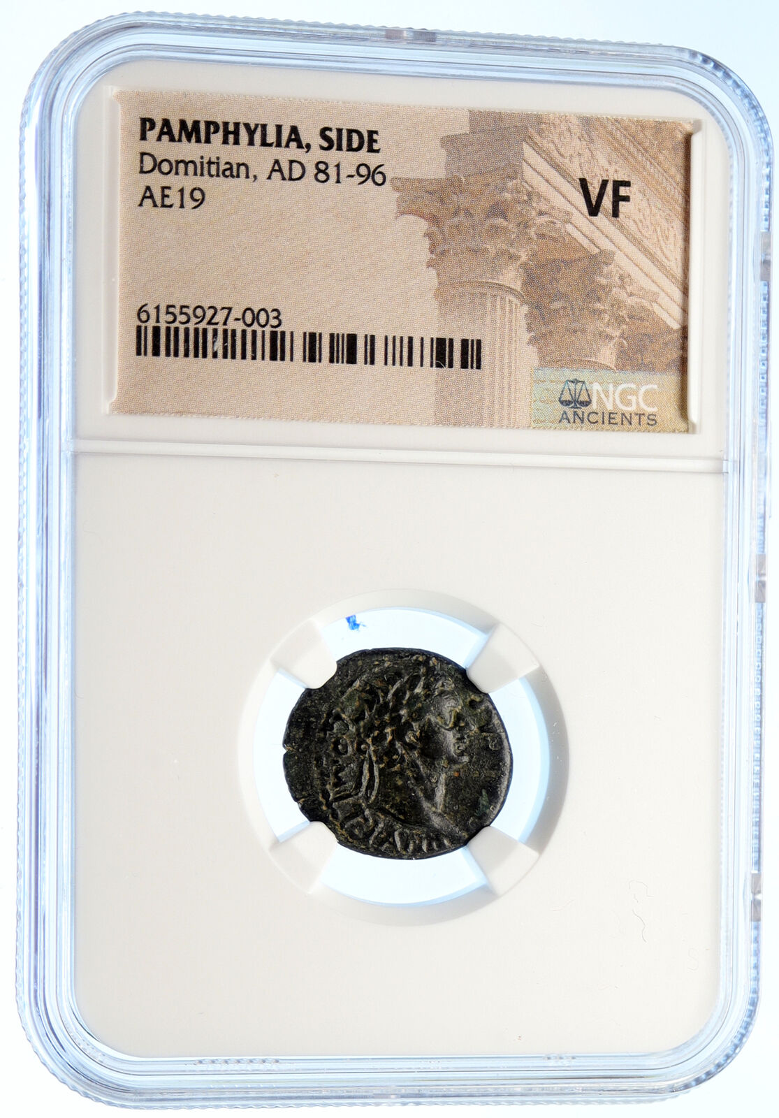 DOMITIAN Authentic Ancient 81-96AD ANTIQUE OLD Roman Coin ATHENA NGC i95574